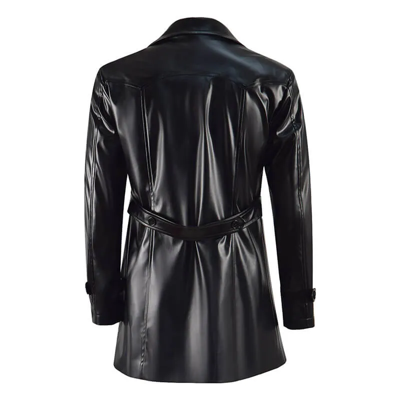 ACcosplay 8th Doctor Leather Jacket Coat Doctor Who Eighth Doctor Coat Cosplay Costumes