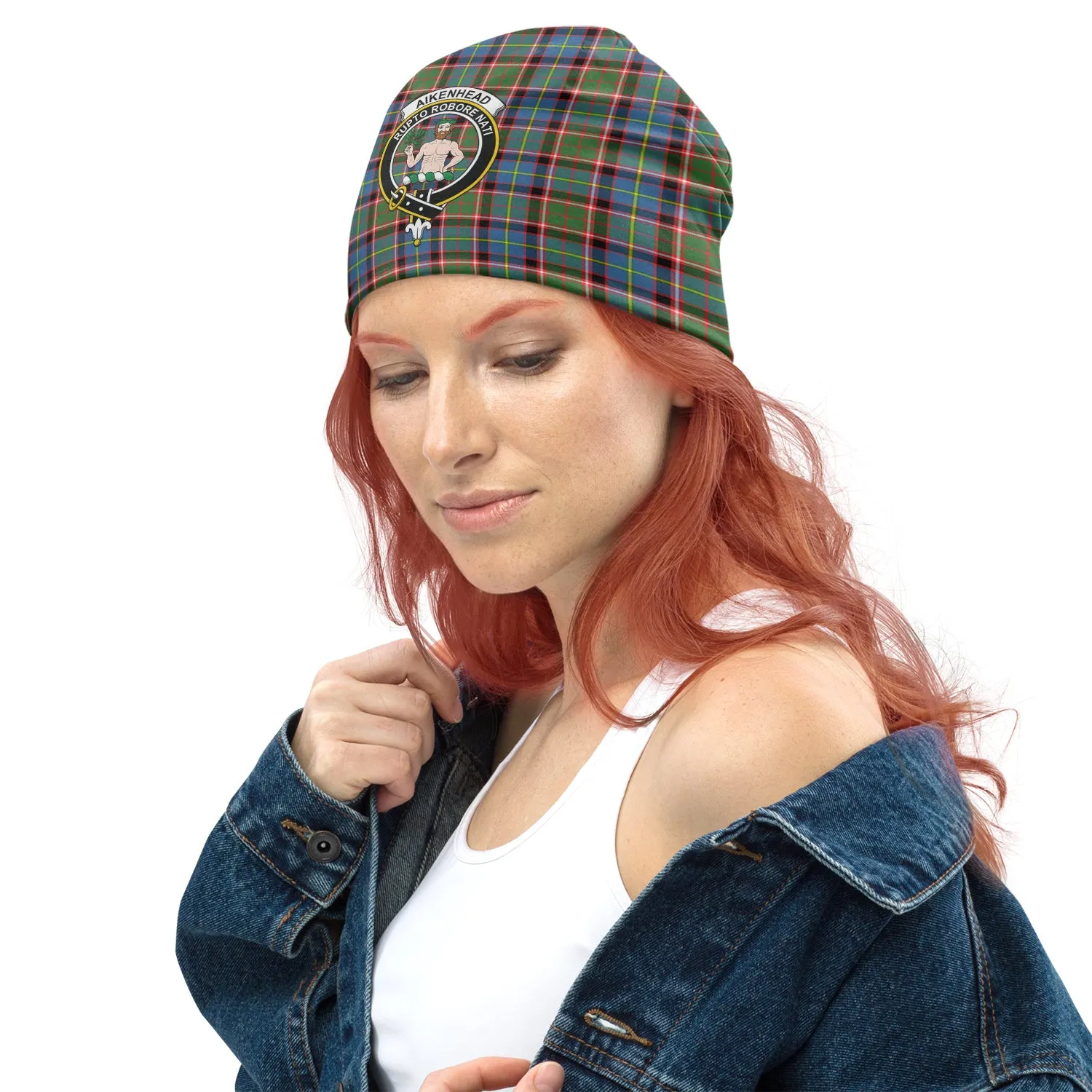 Aikenhead Tartan Beanies Hat with Family Crest