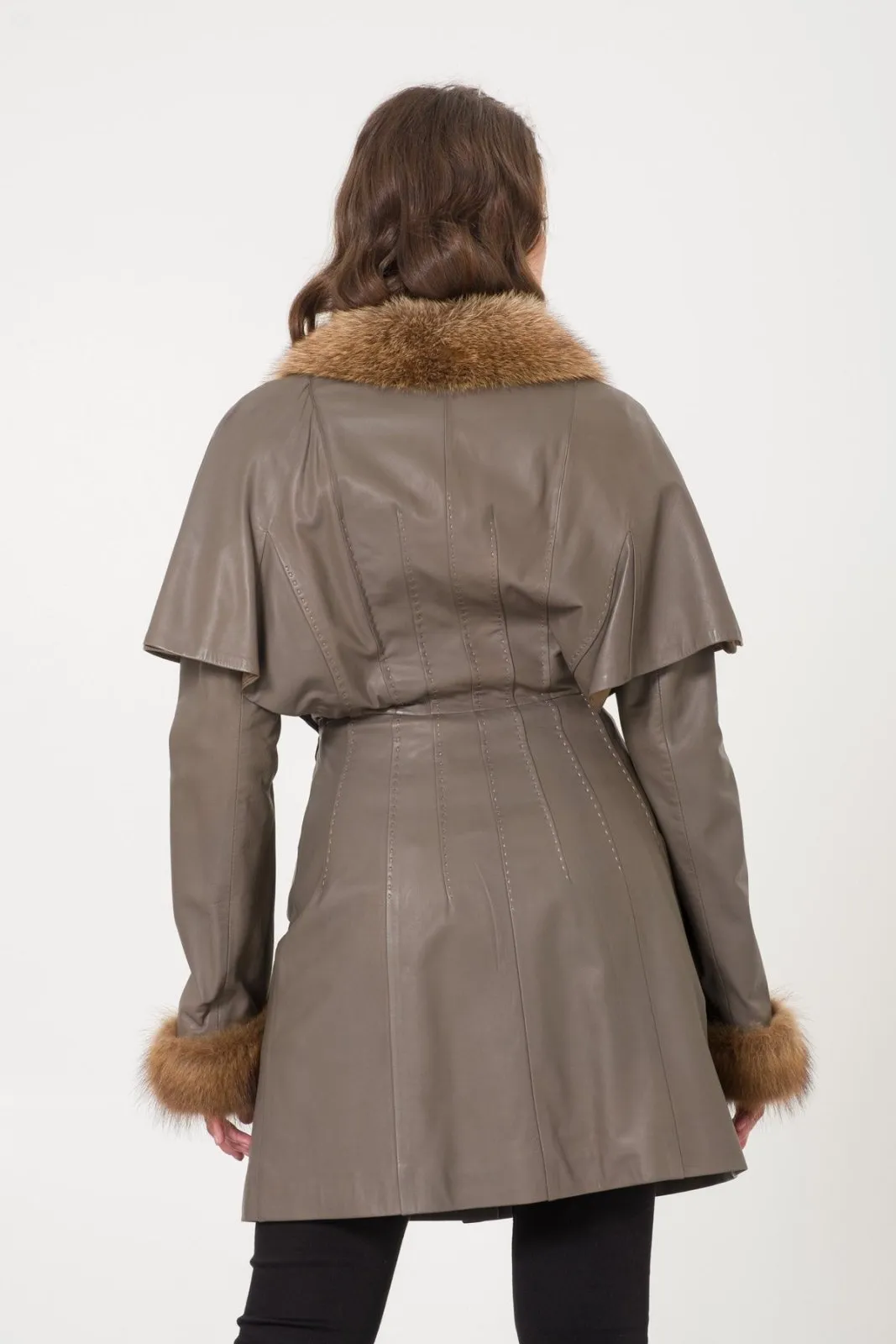 Anthracite Leather Coat