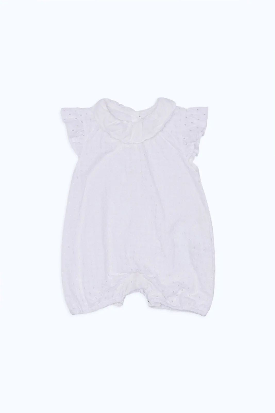 Babies White Textured Romper