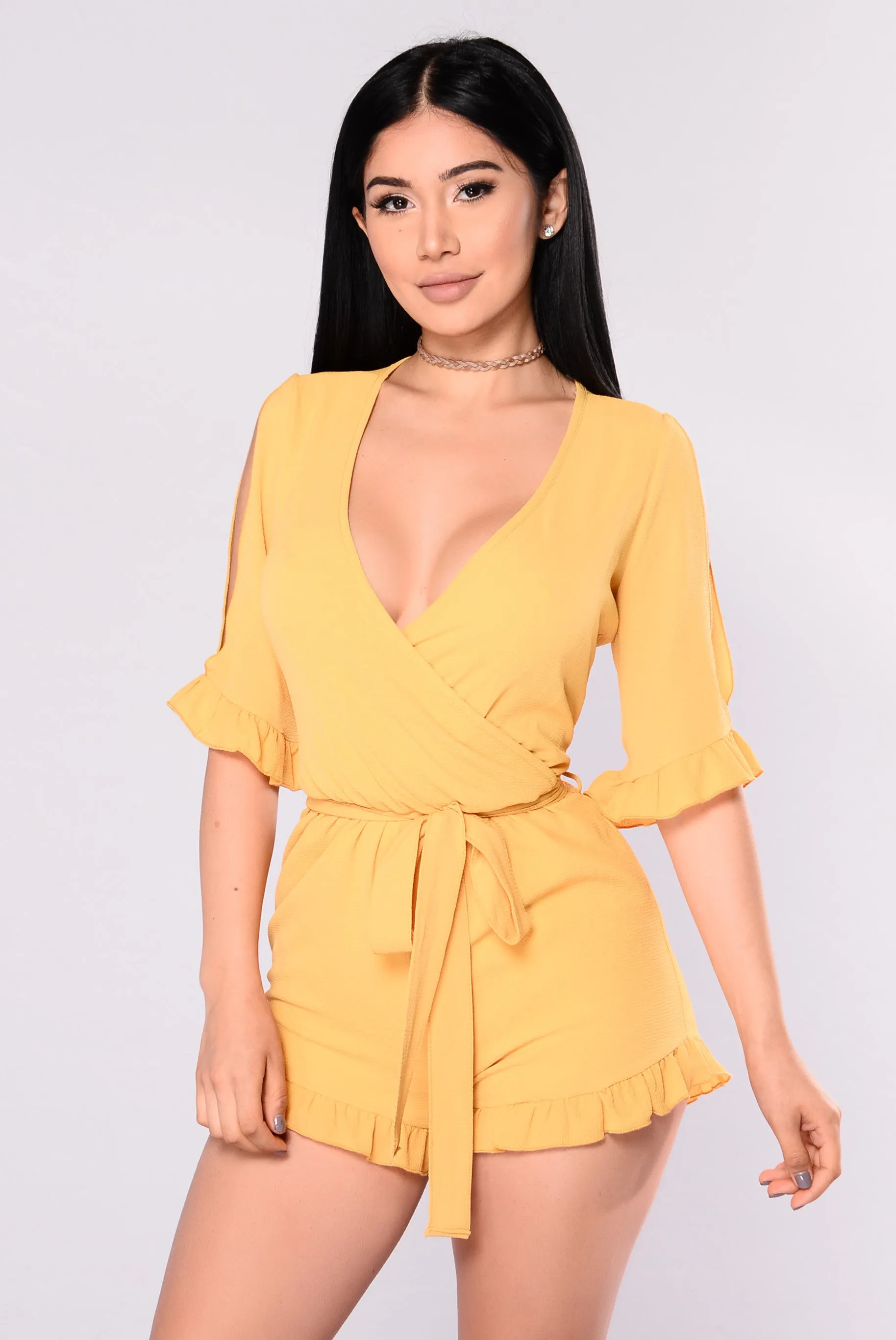 Be Patient Romper - Mustard