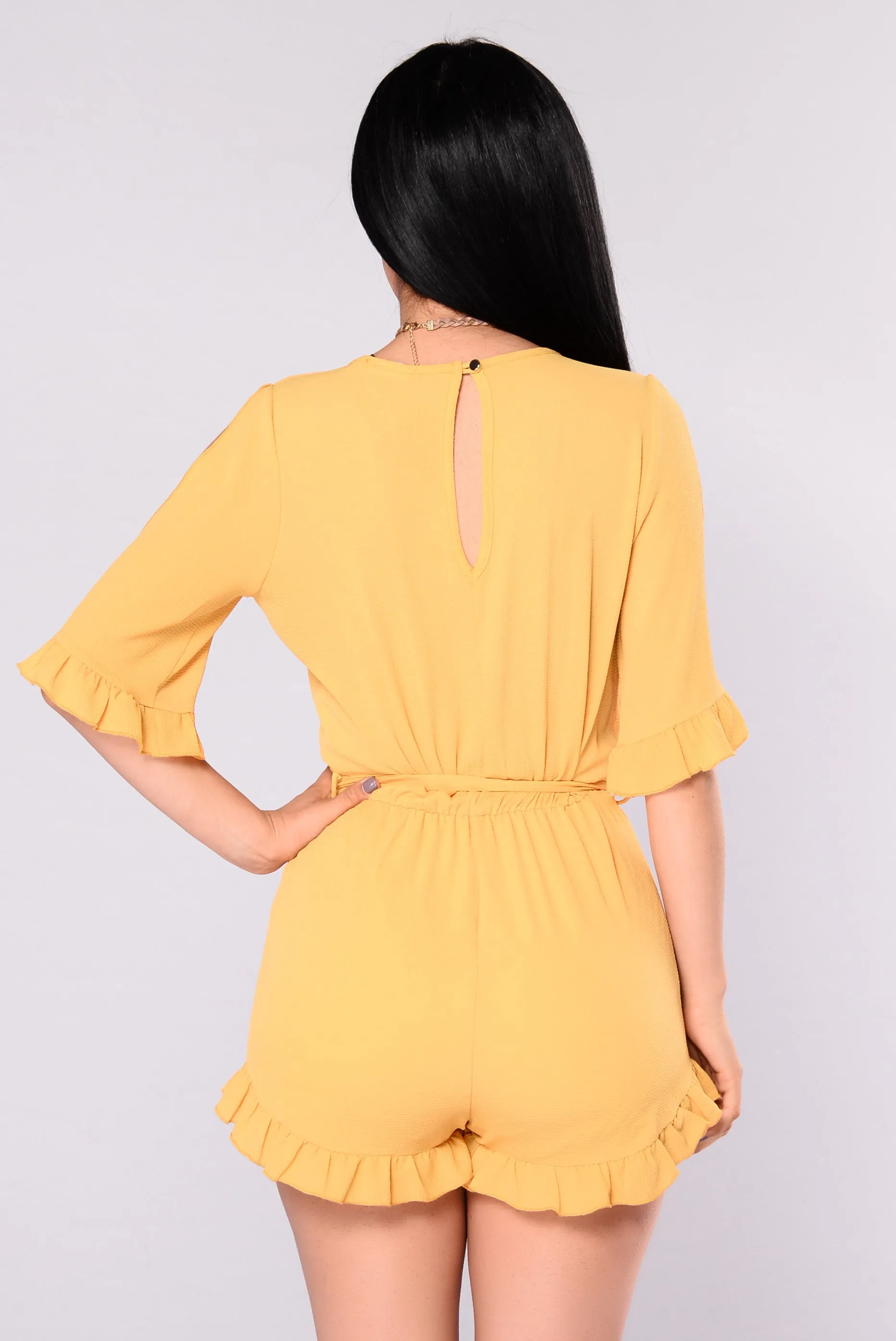 Be Patient Romper - Mustard