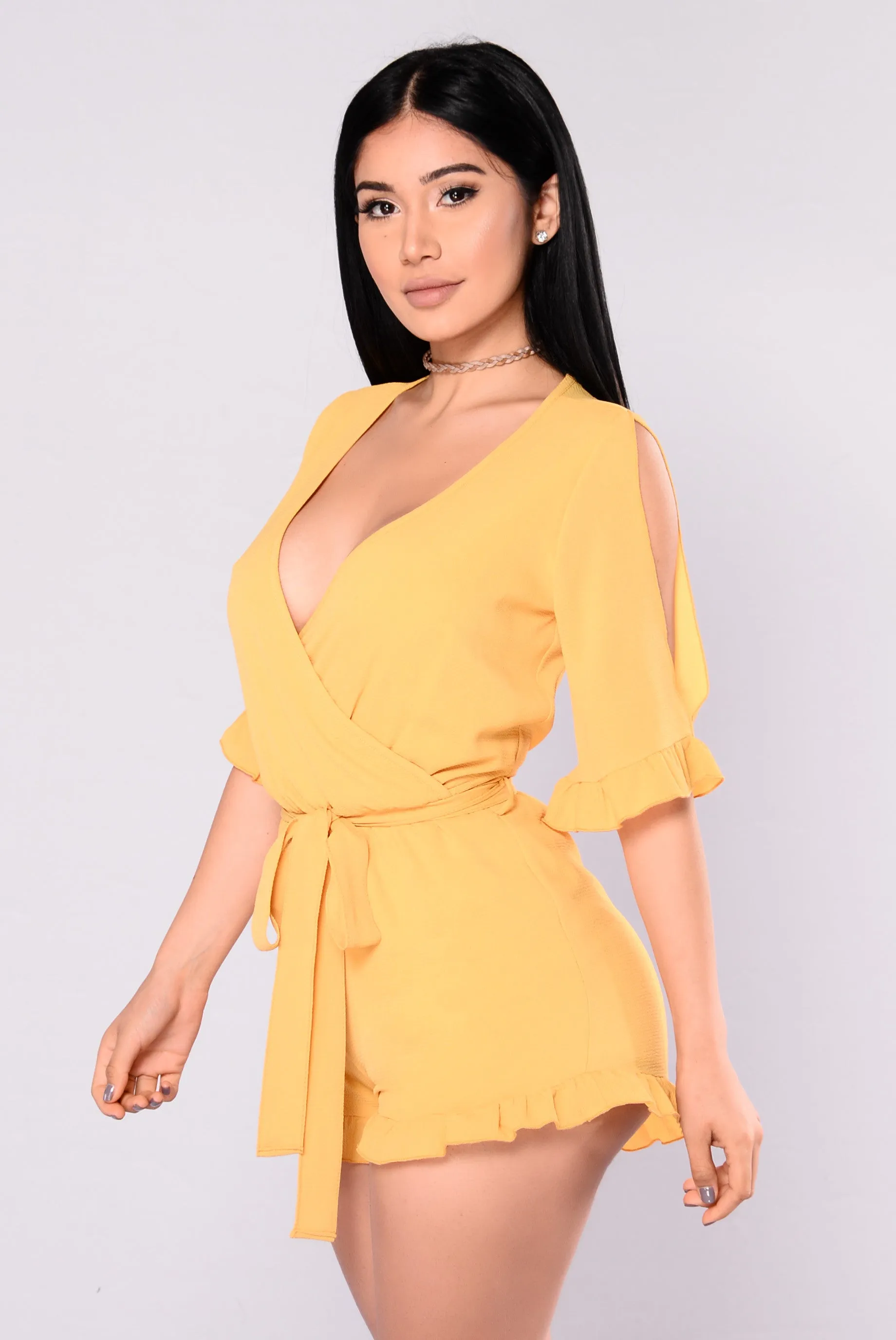 Be Patient Romper - Mustard