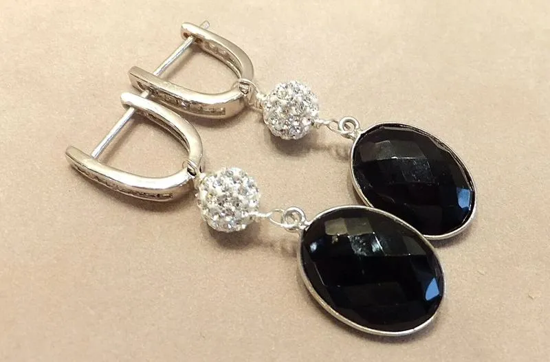 Black Onyx  Gemstone Drop Earrings