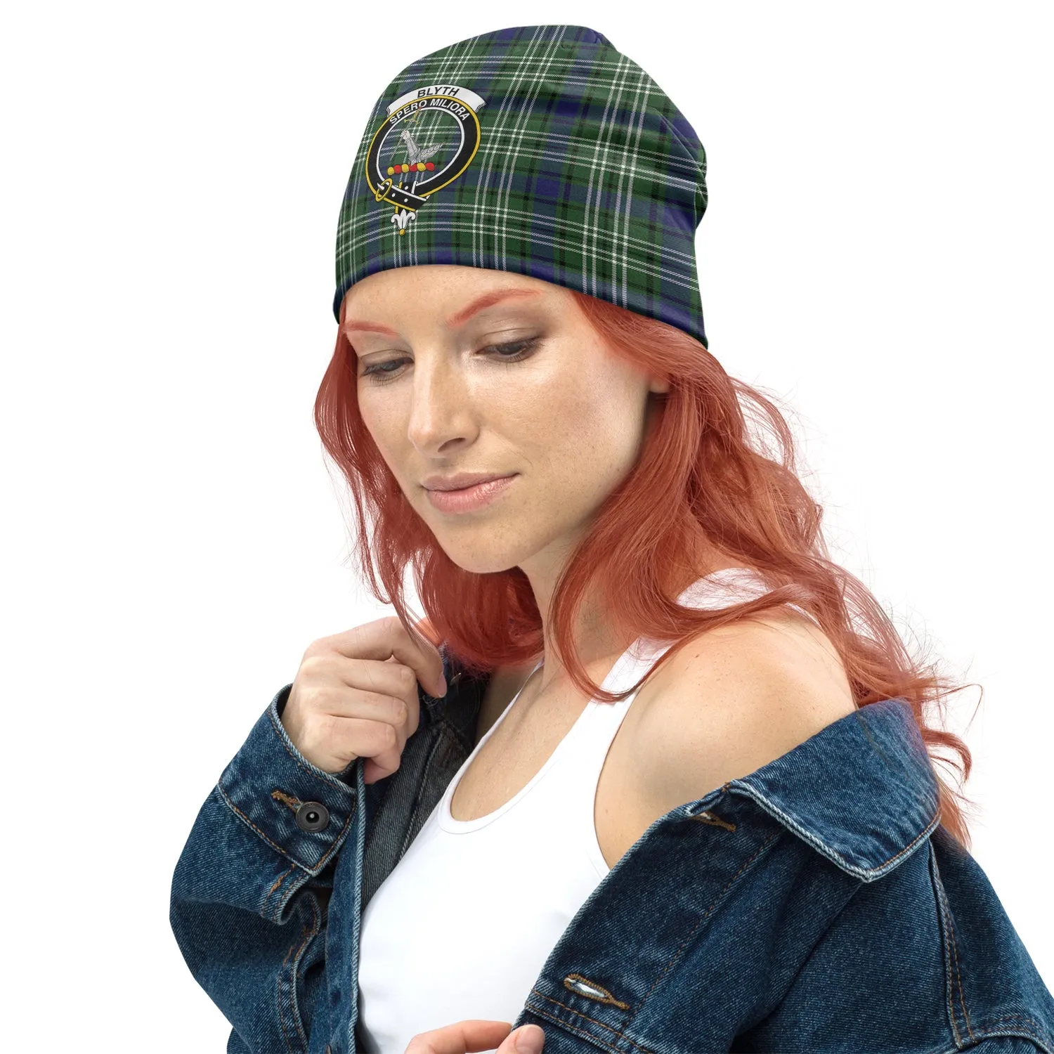 Blyth Tartan Beanies Hat with Family Crest