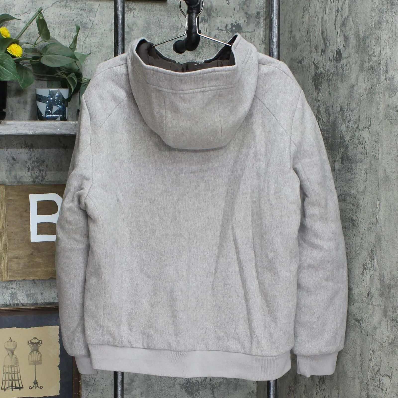 Bugatchi Men's Wool Blend Hooded Bomber Jacket