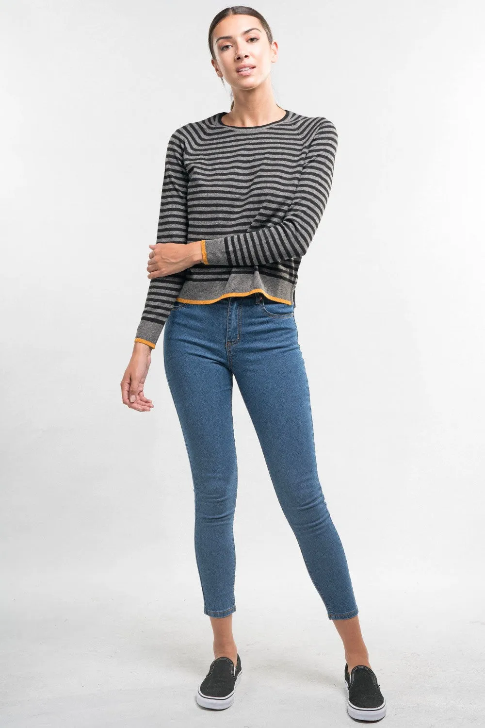 Business Casual Long Sleeve Striped Sweater