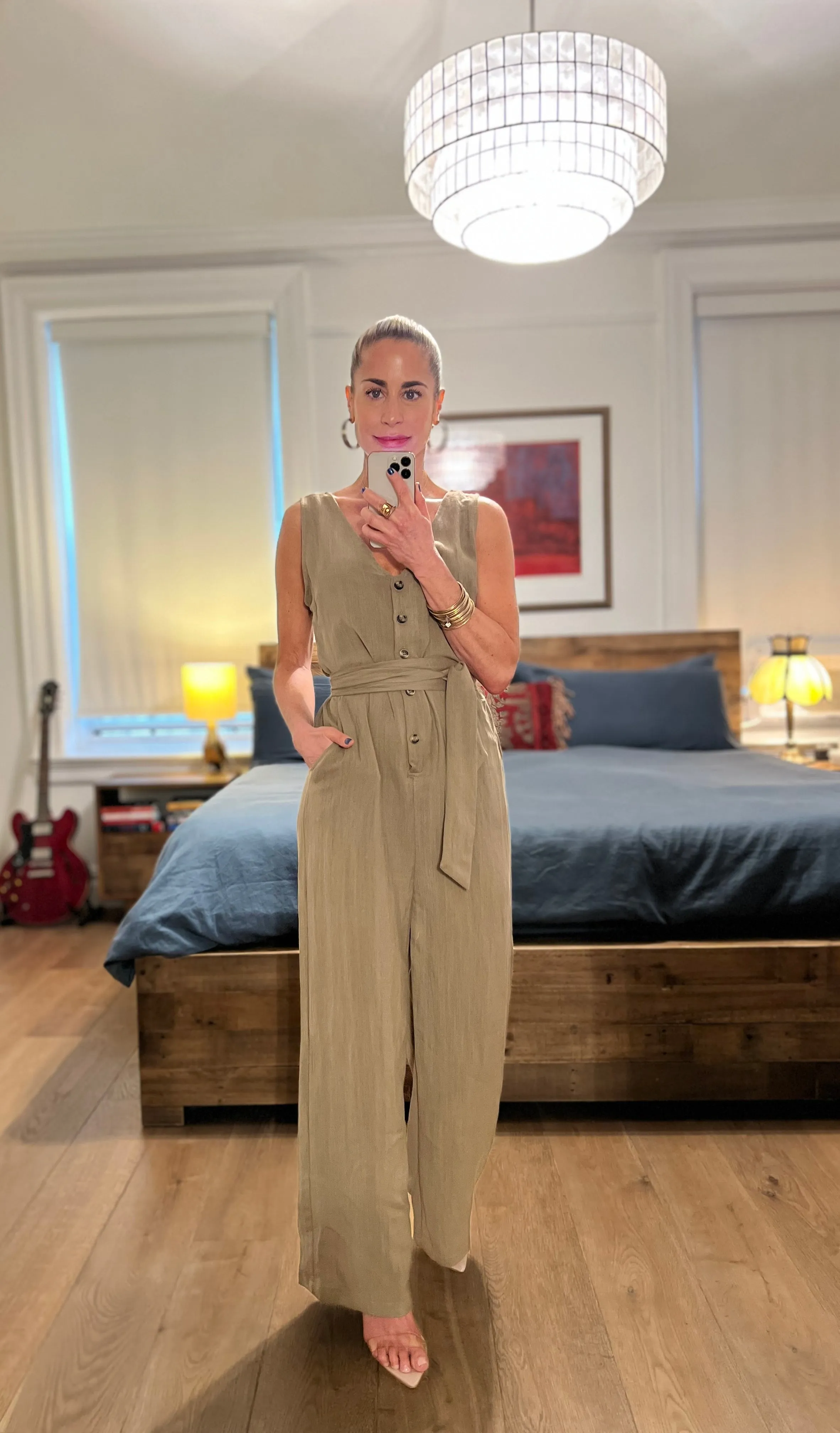 Buttondown Jumpsuit - Olive