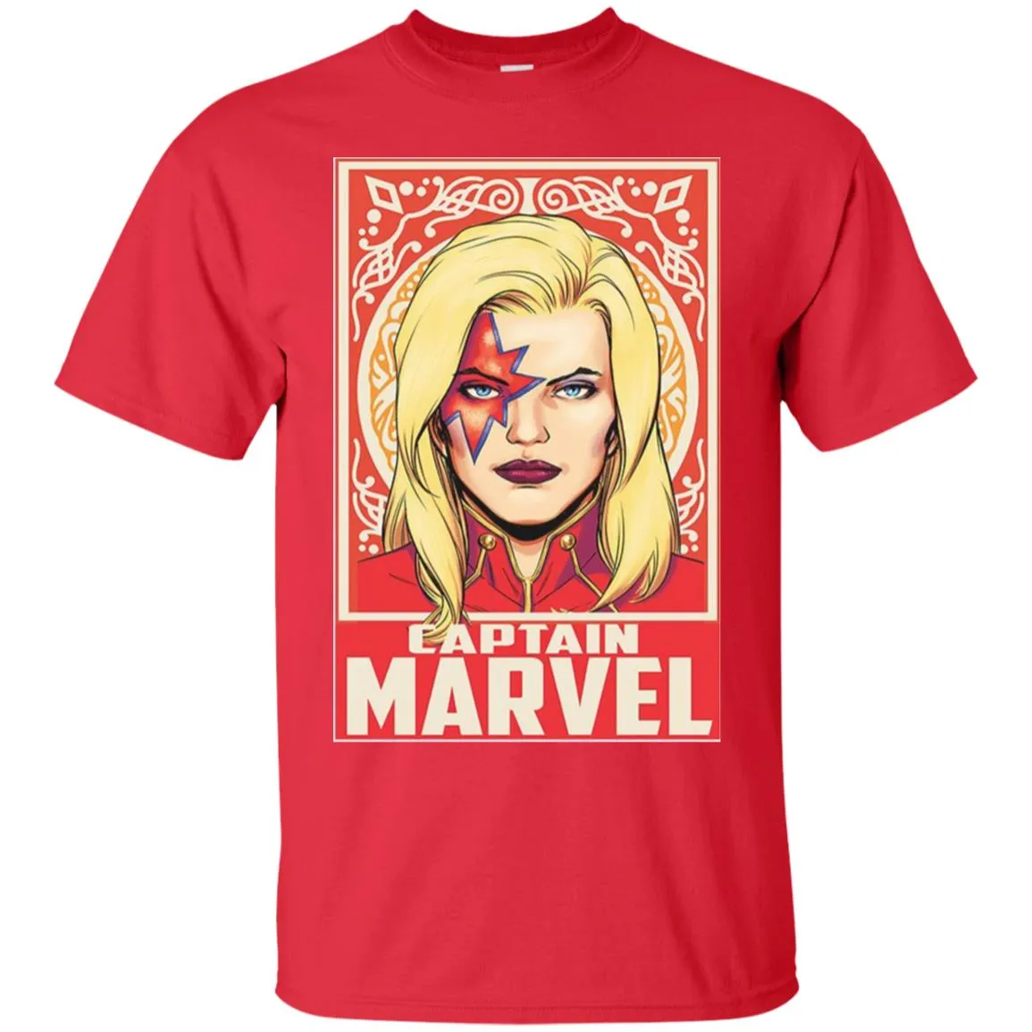Captain Marvel Ornament Men Cotton T-Shirt