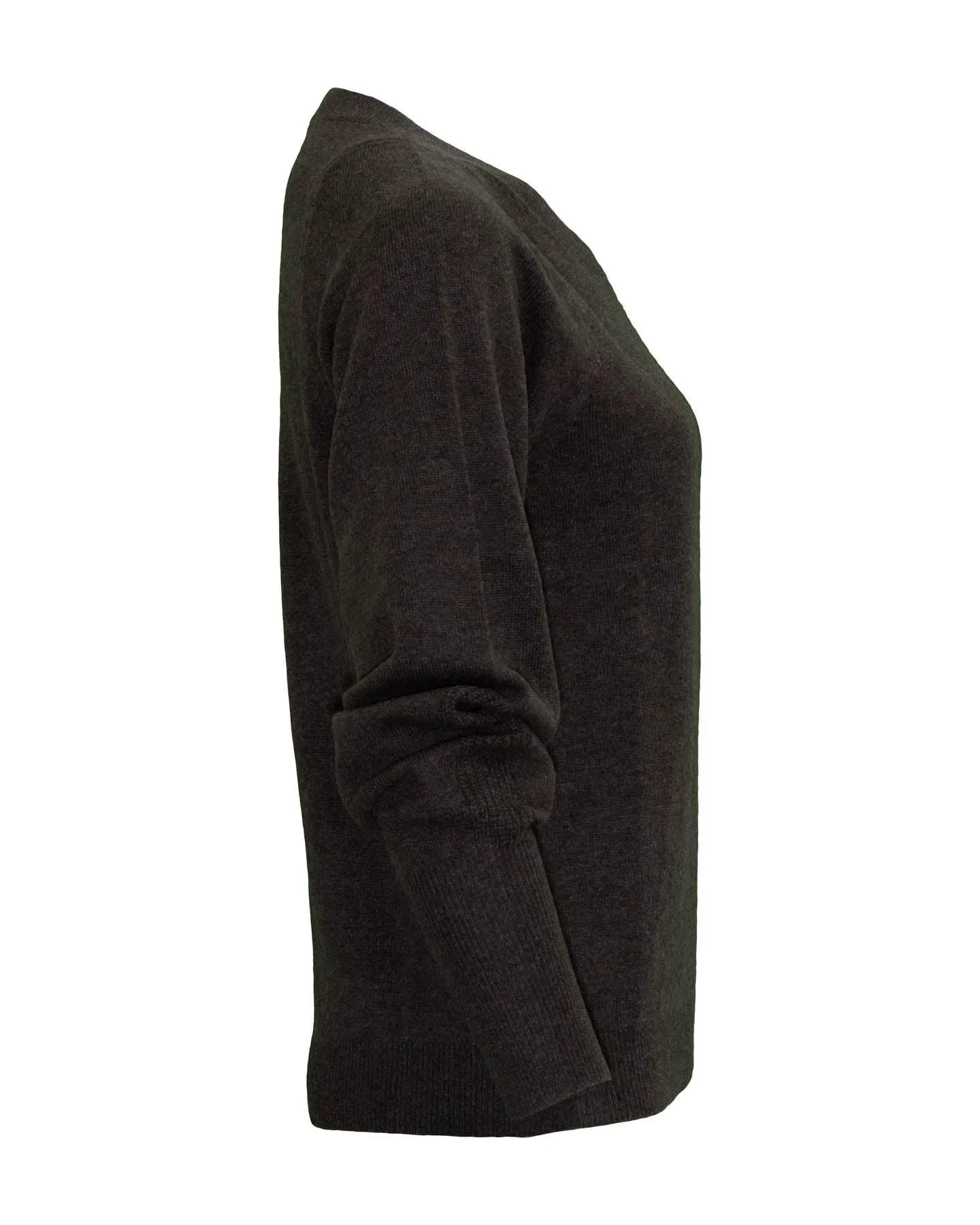 Crewneck Organic Cashmere Knit Brown