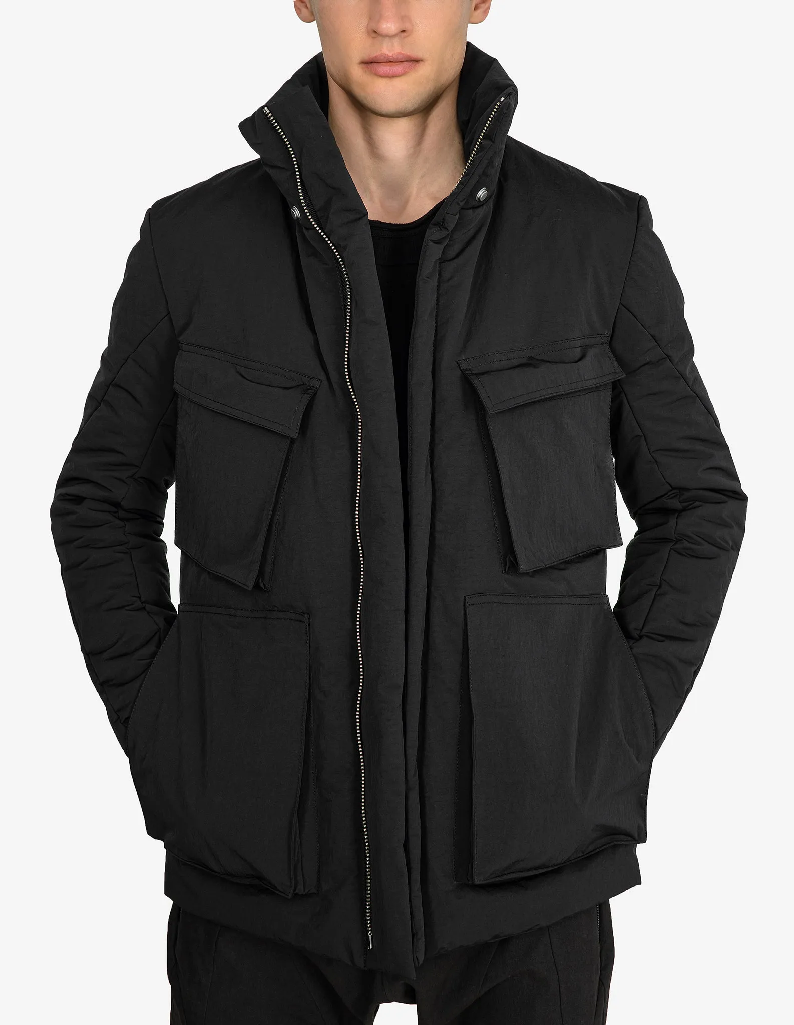 Detachable-Hood Puffer Jacket