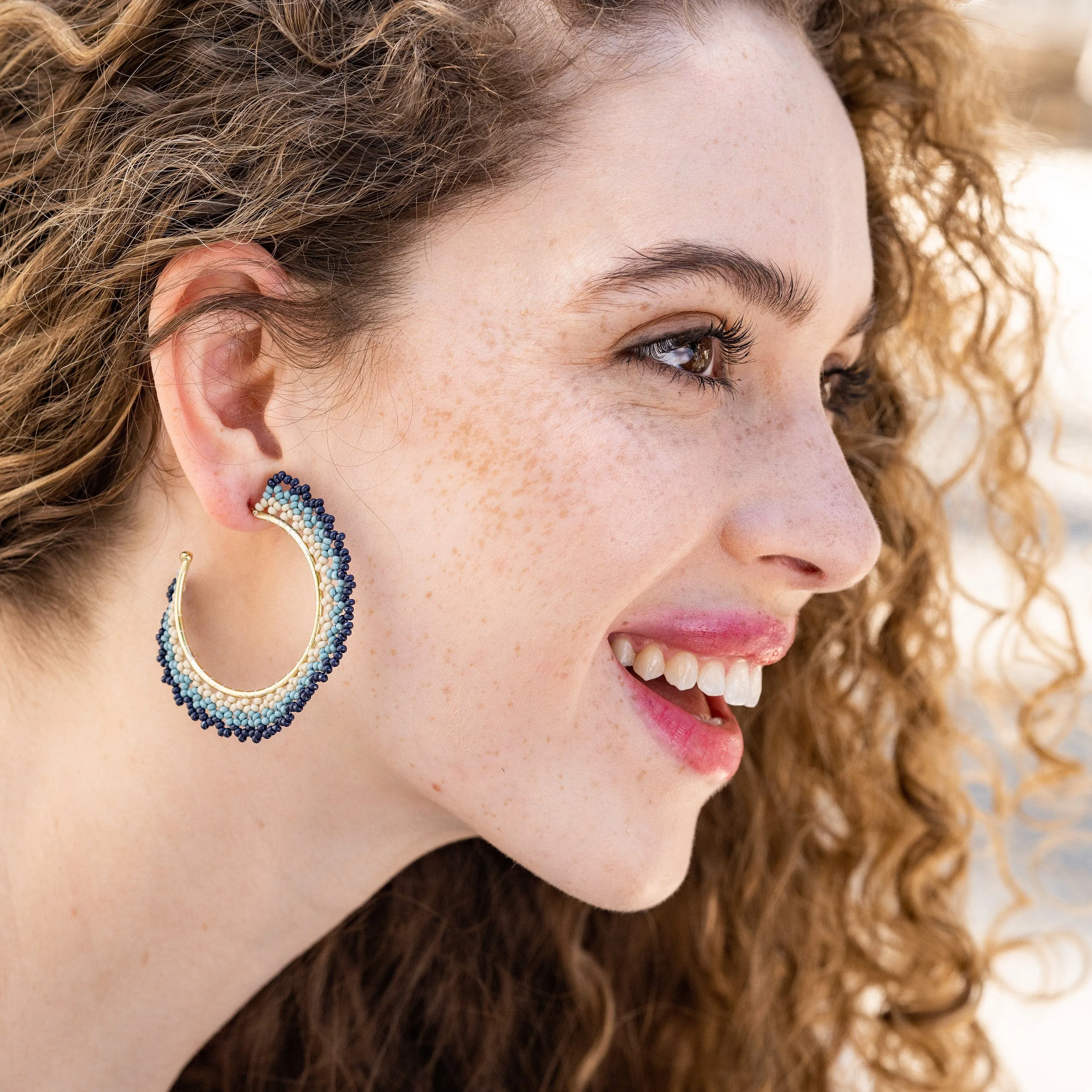 Eve Ombre Beaded Hoop Earrings