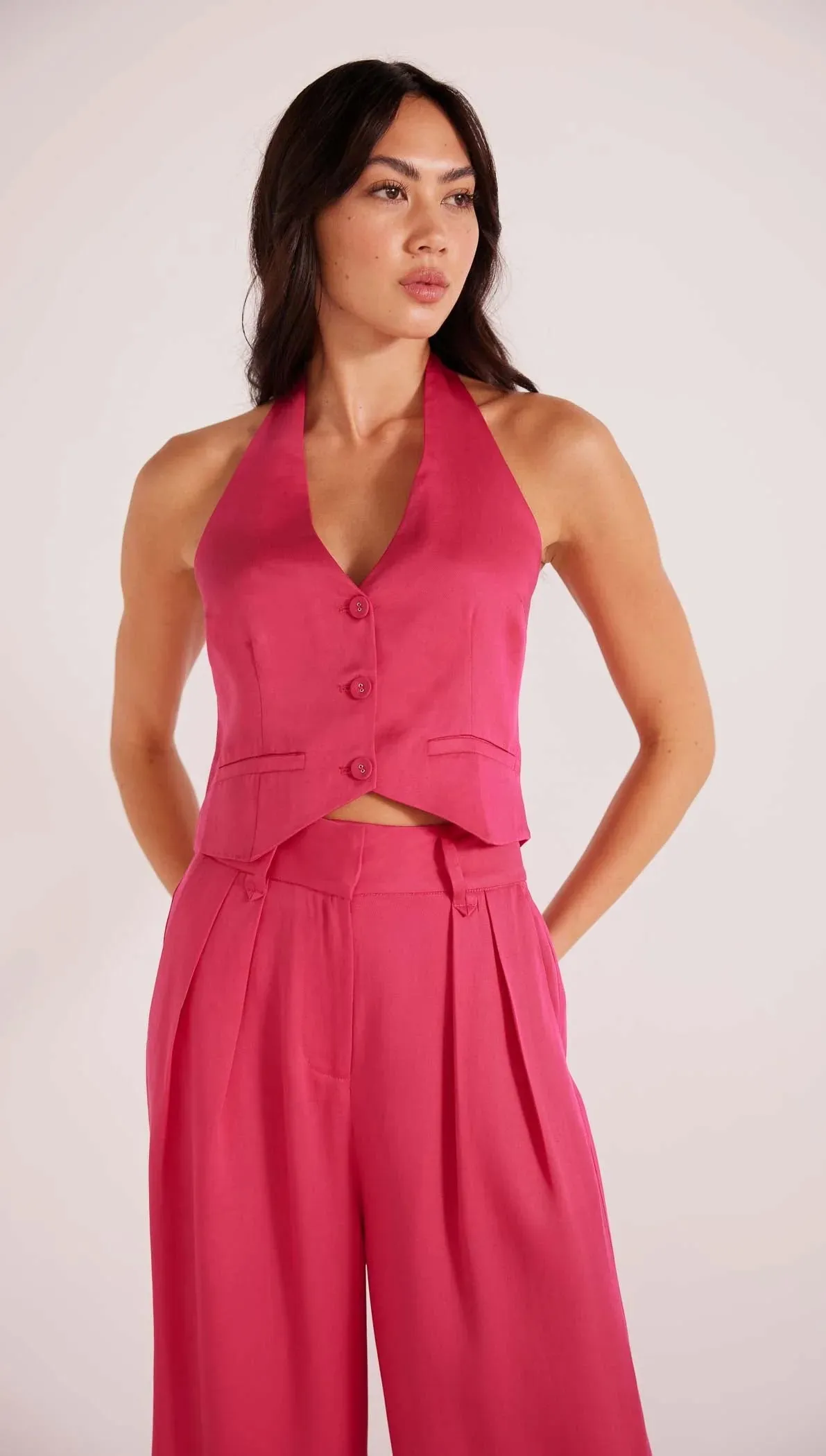 Fabella Halter Neck Vest - Orchid