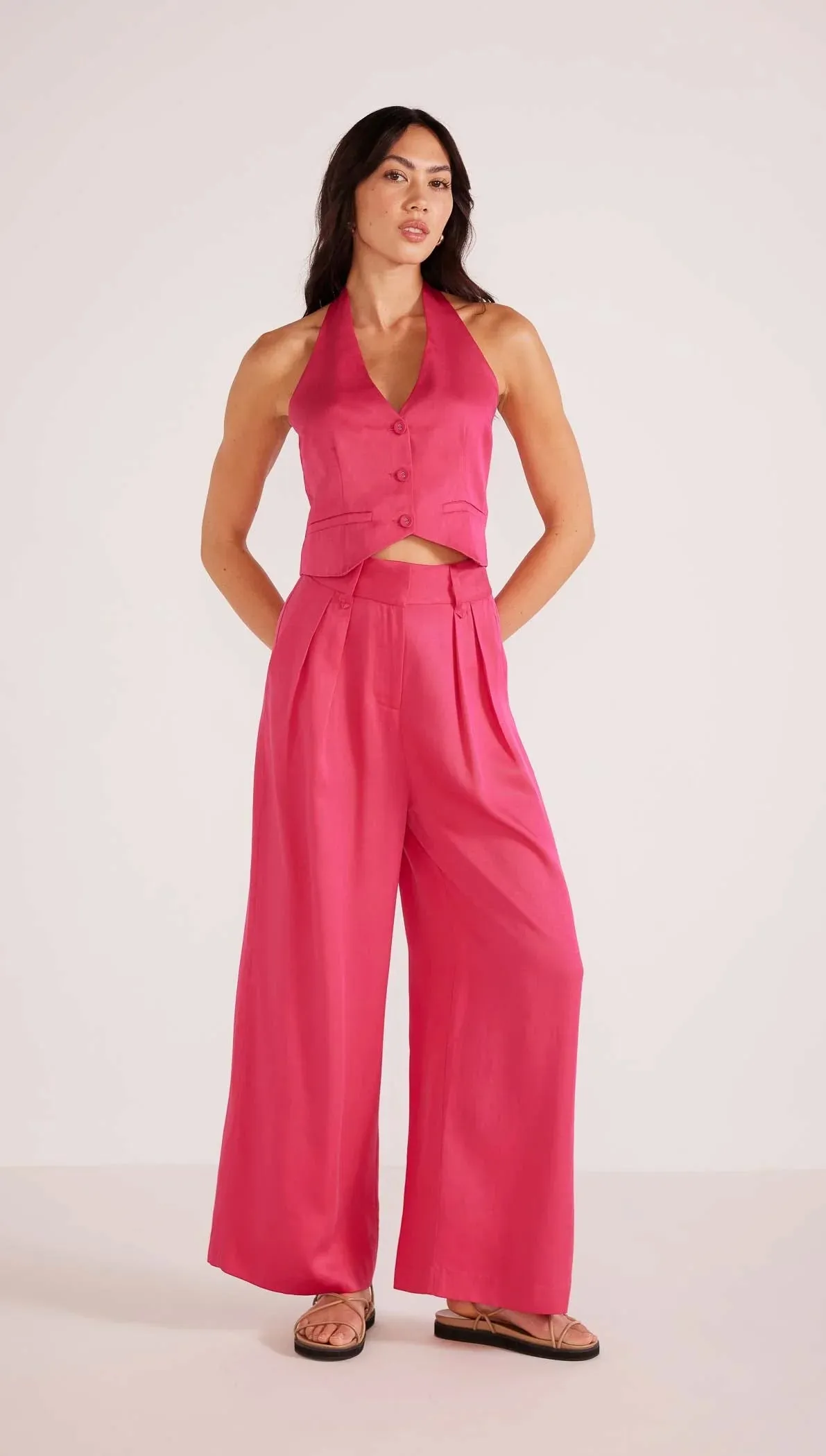 Fabella Halter Neck Vest - Orchid
