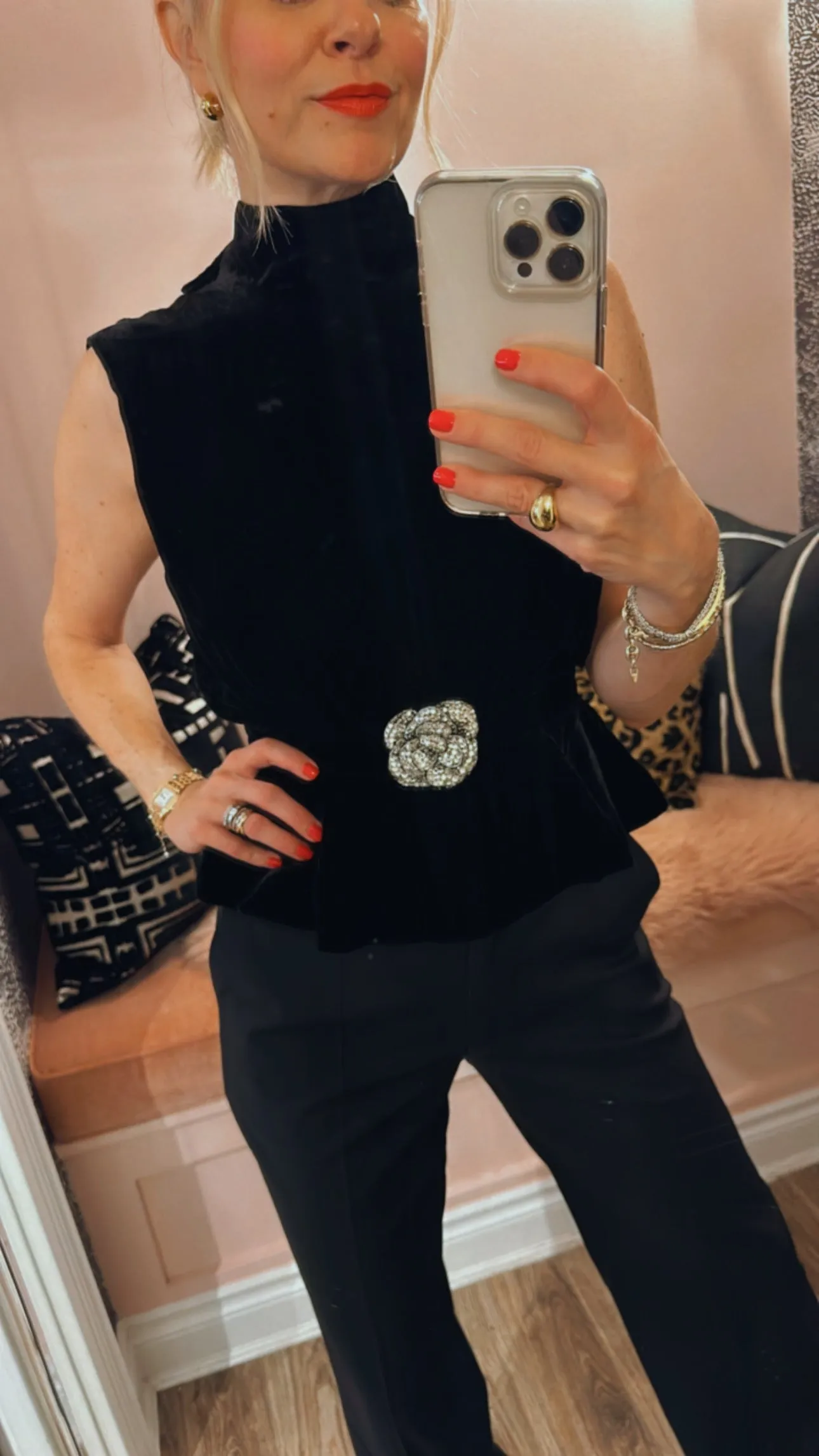 'Fleur' Velvet Top