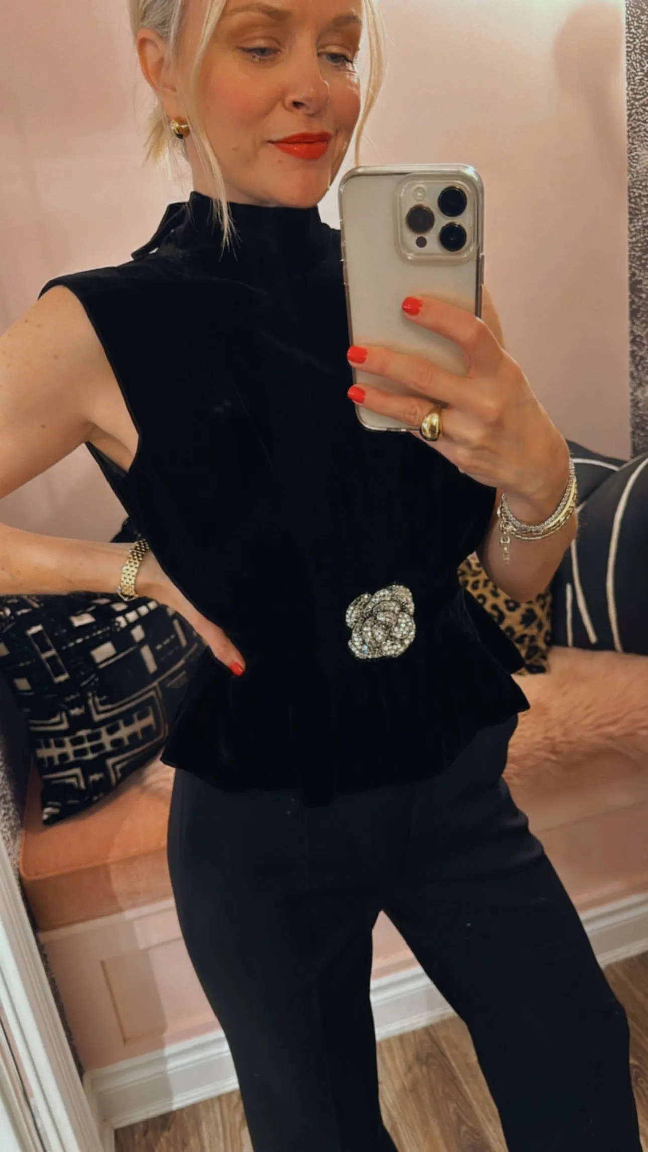 'Fleur' Velvet Top