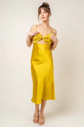 Fore Bow Front Saffron Midi Dress