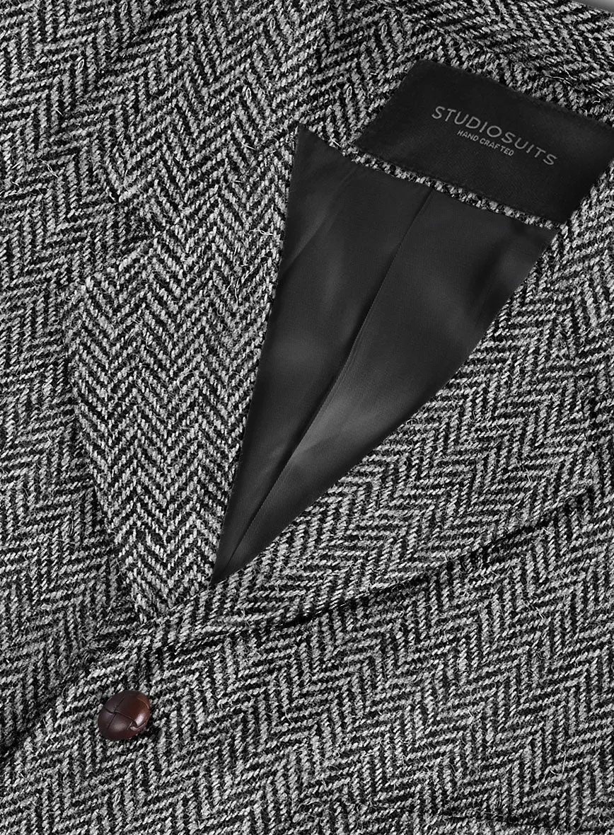 Harris Tweed Gray Herringbone Hunting Vest