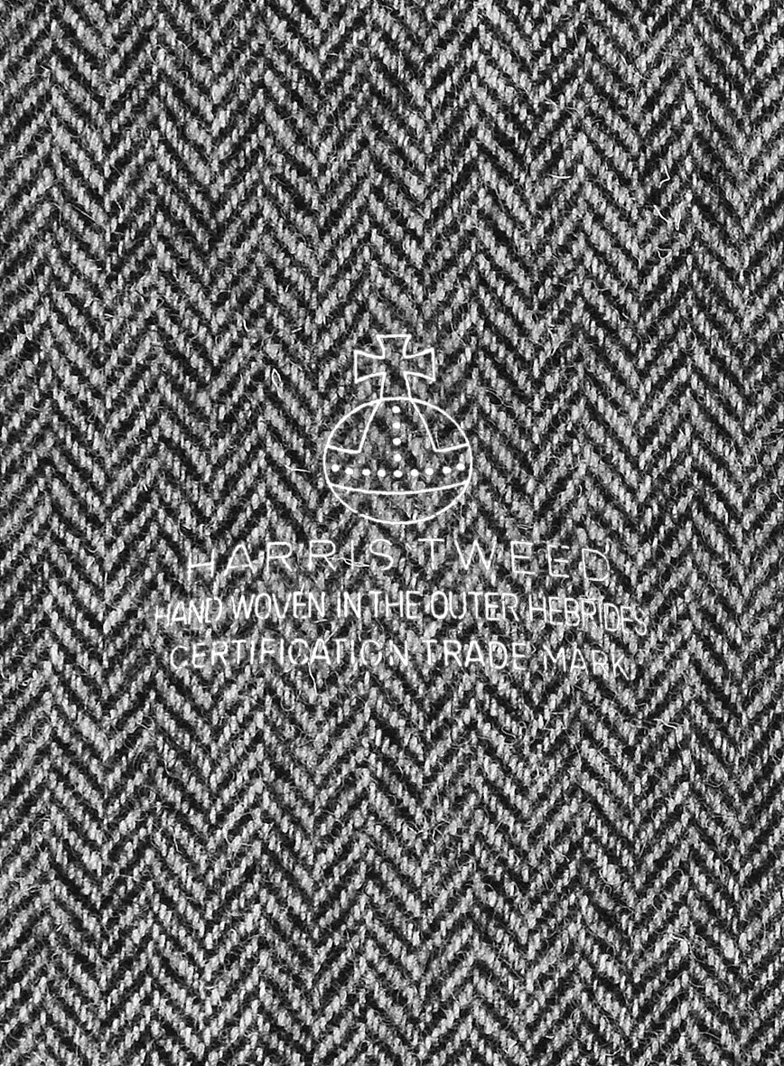Harris Tweed Gray Herringbone Hunting Vest