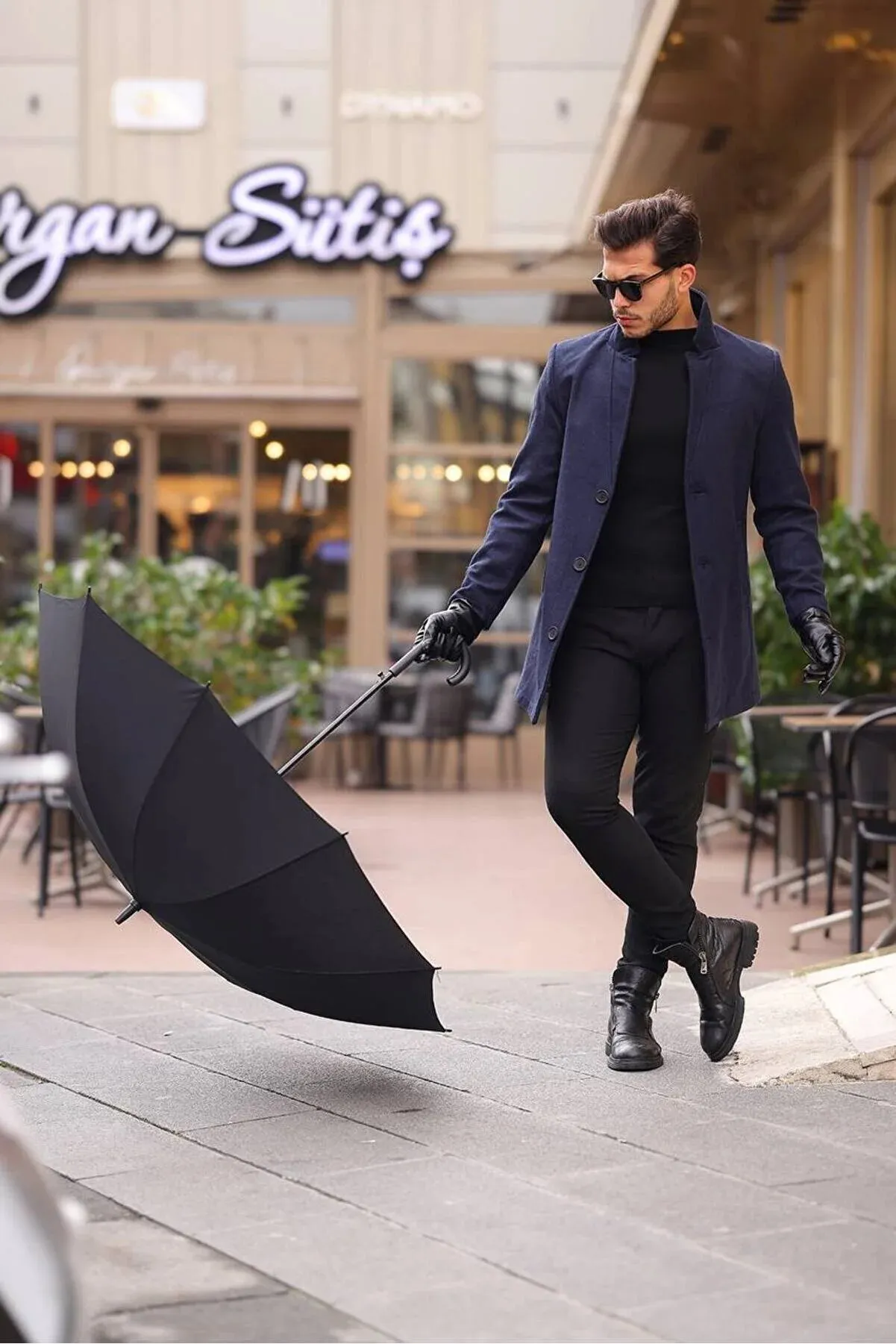 Hello7 Men's Navy Blue Kachet Coat