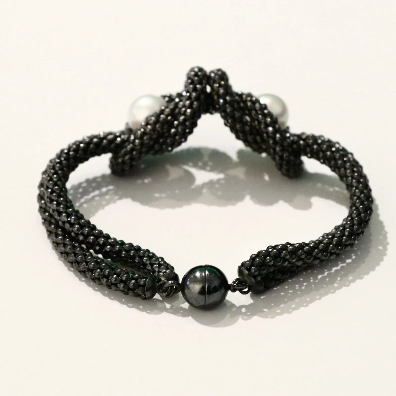 Inversion Interlocking Bracelet with Freshwater Pearls