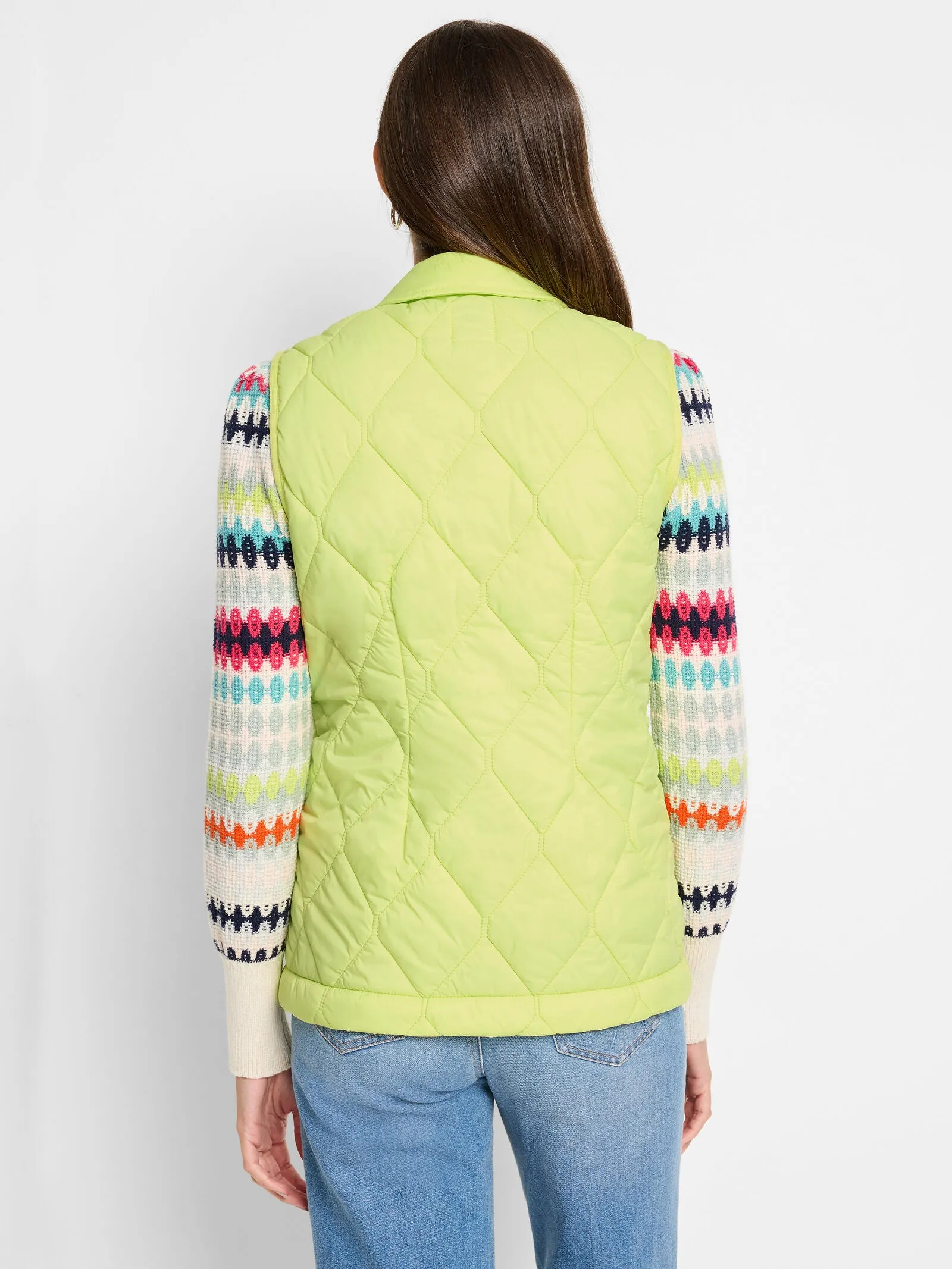 KNIT TRIM PUFFER VEST