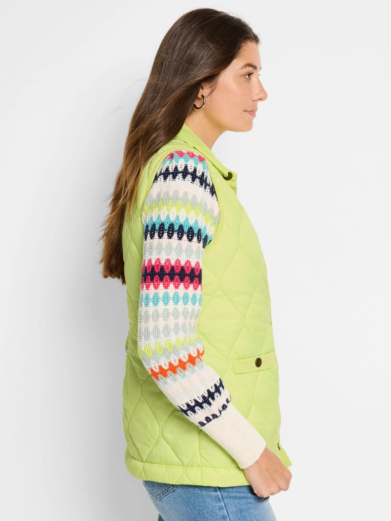 KNIT TRIM PUFFER VEST