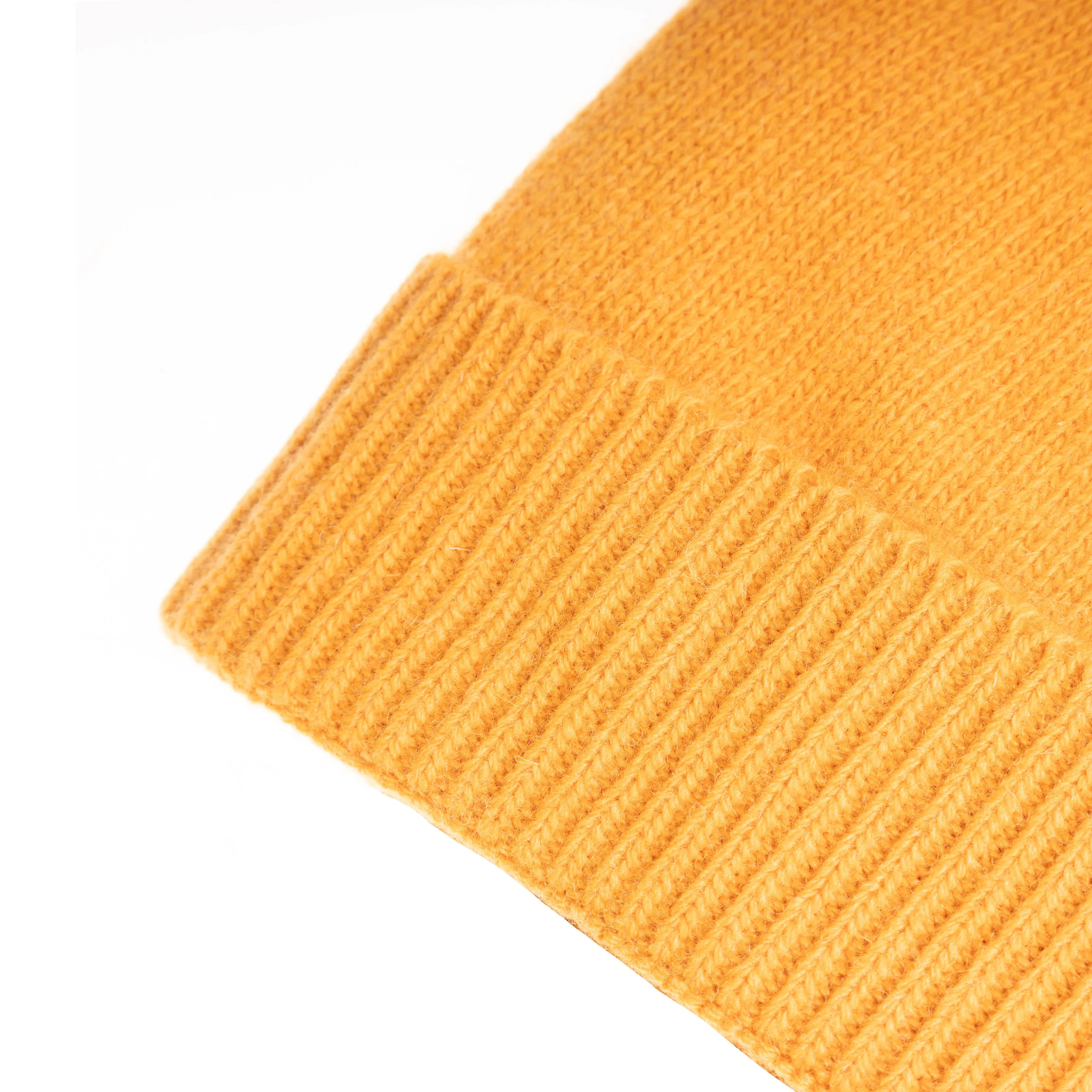 Ladies Plain Lambswool Mix Beanie Ochre