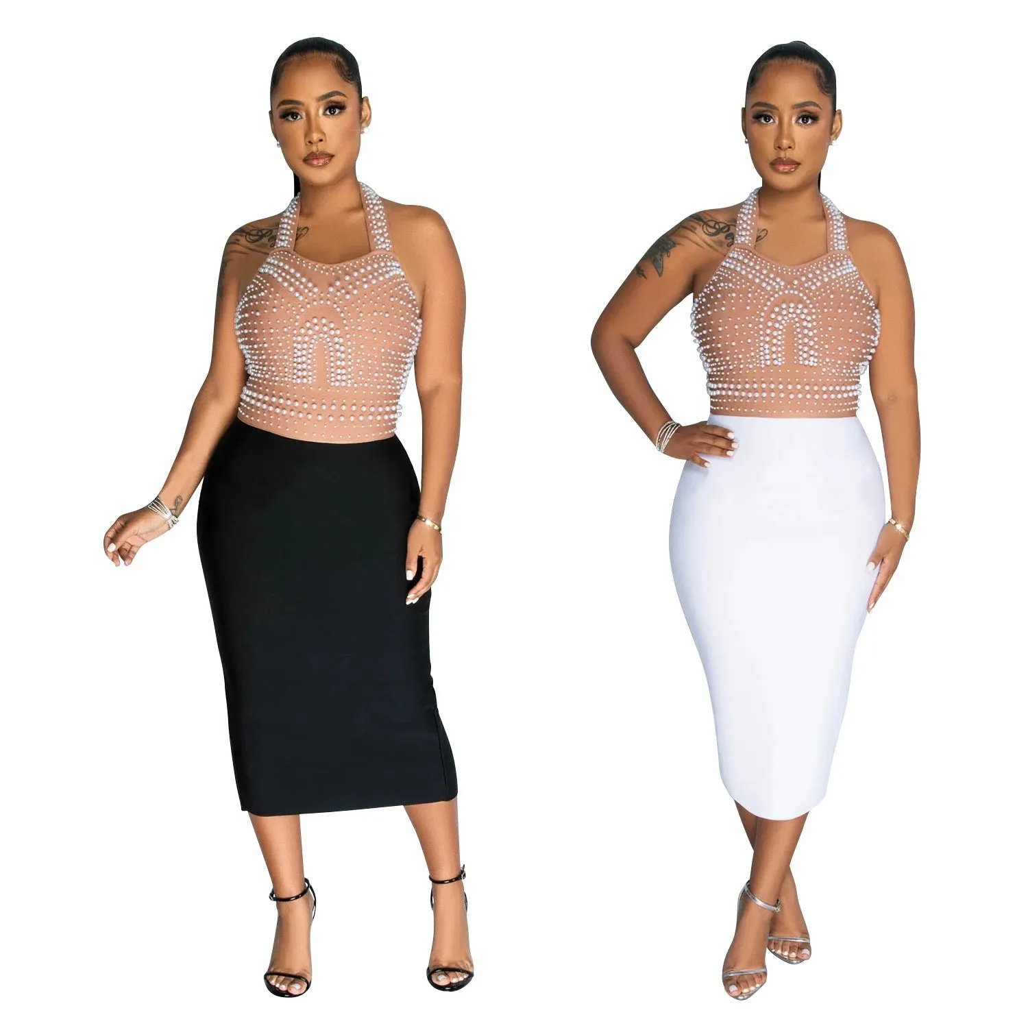 MALYBGG Sheer Mesh Embroidered Sleeveless Jumpsuit 6873-1LY