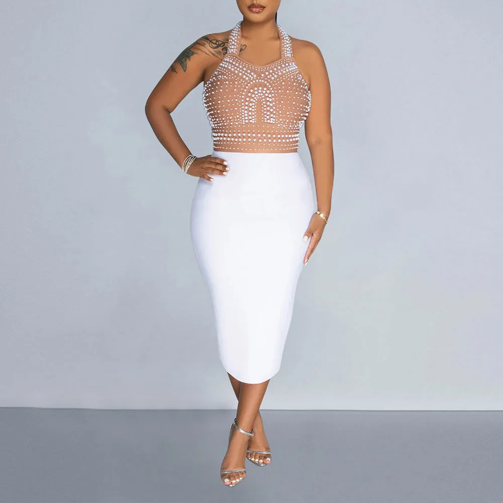 MALYBGG Sheer Mesh Embroidered Sleeveless Jumpsuit 6873-1LY