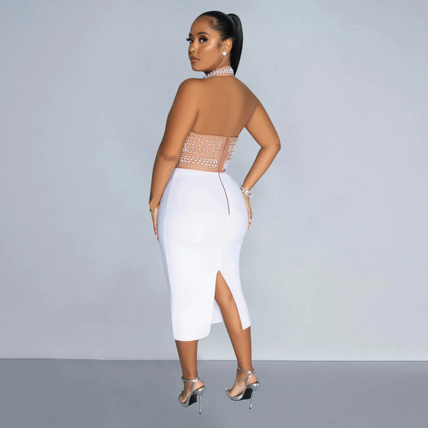 MALYBGG Sheer Mesh Embroidered Sleeveless Jumpsuit 6873-1LY