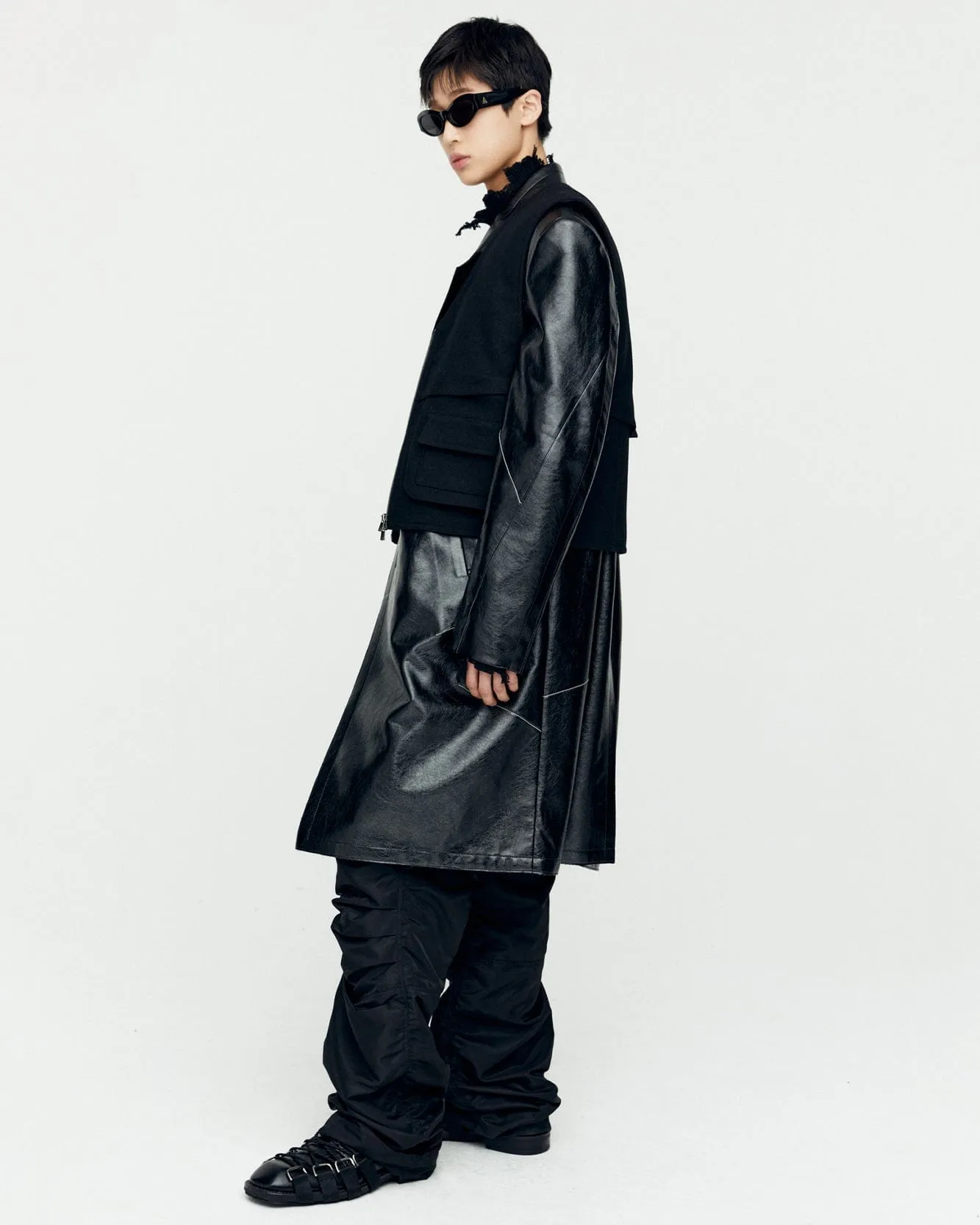 MAUER SINGLE COAT awa637m(BLACK)