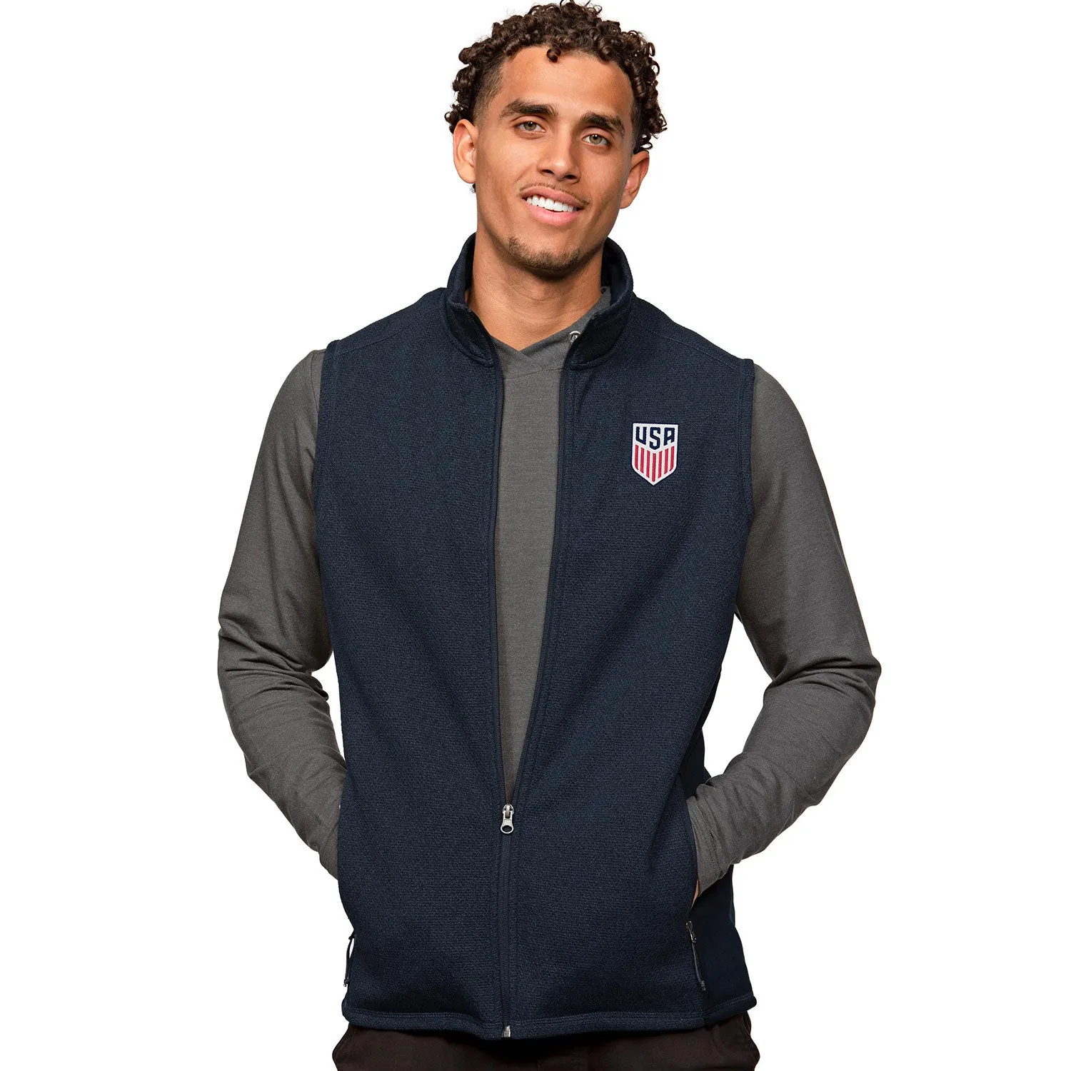 Men's Antigua USA Navy Course Vest