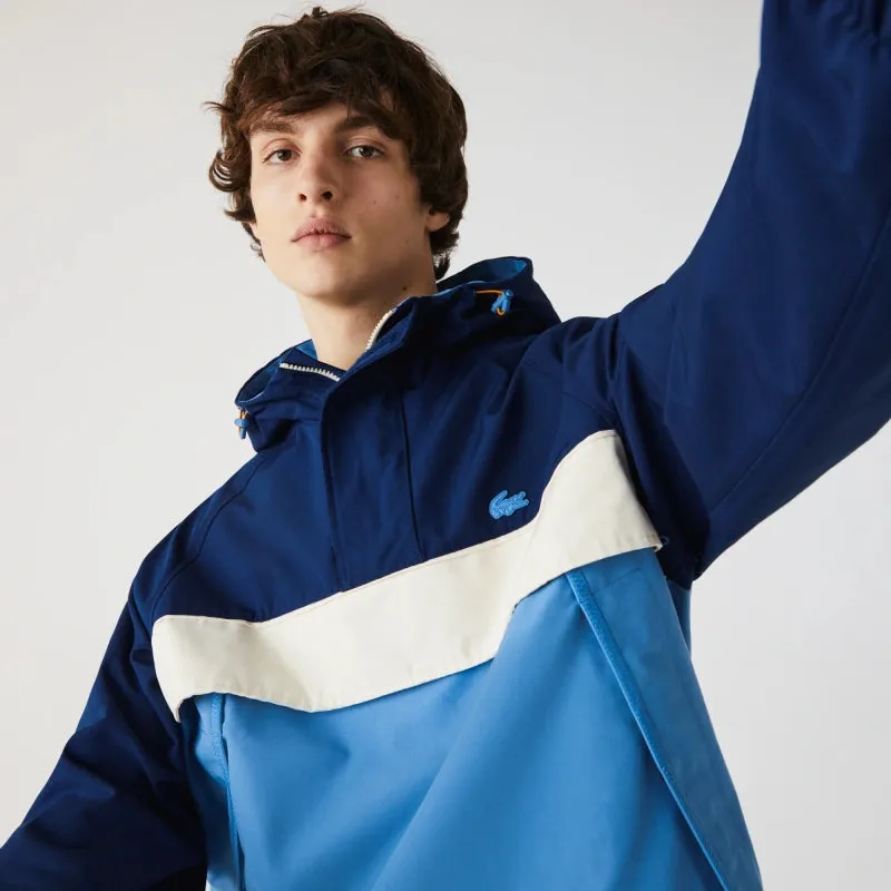 Men’s Hooded Water-Resistant Colourblock Pullover Jacket
