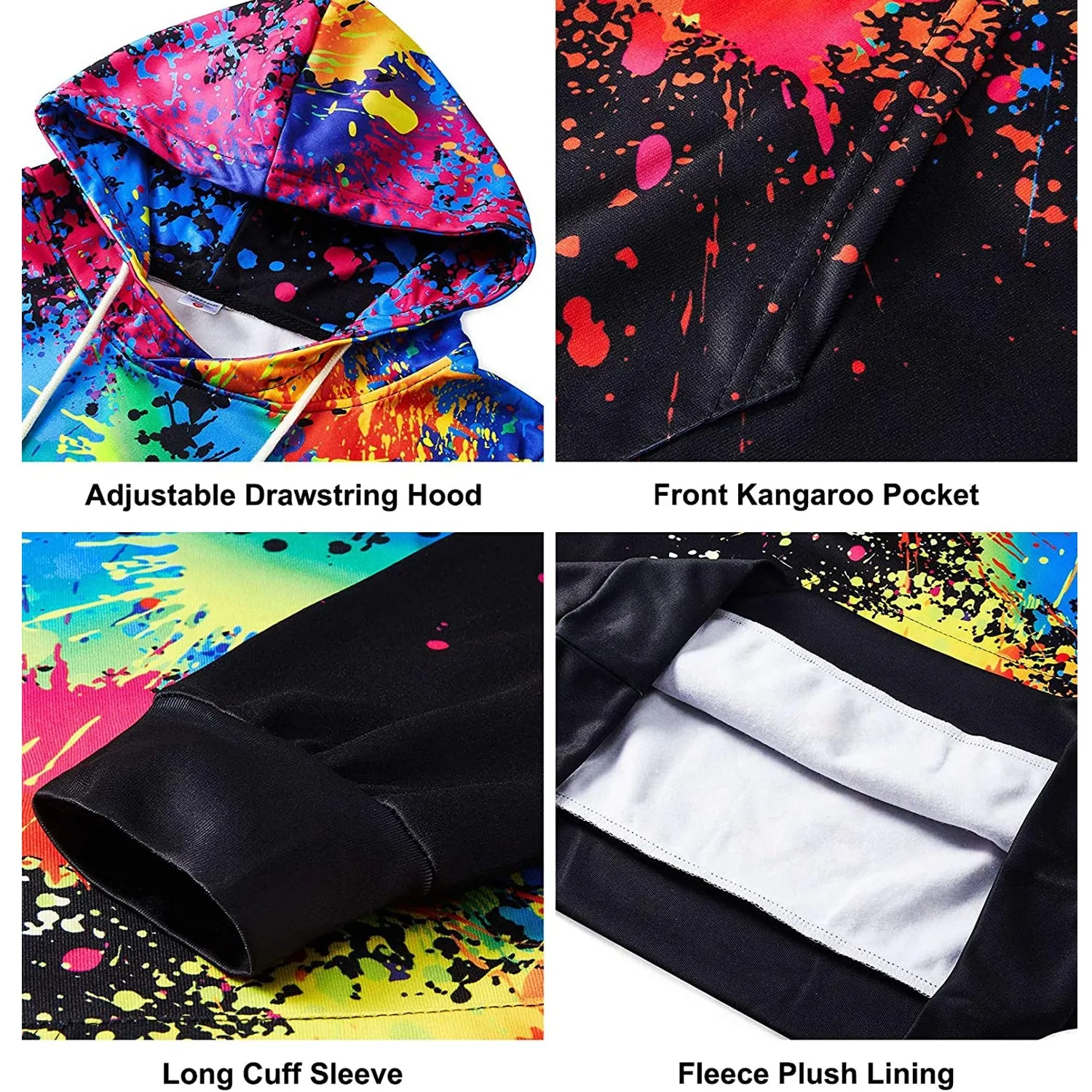 Paint Splatter Black Hoodie