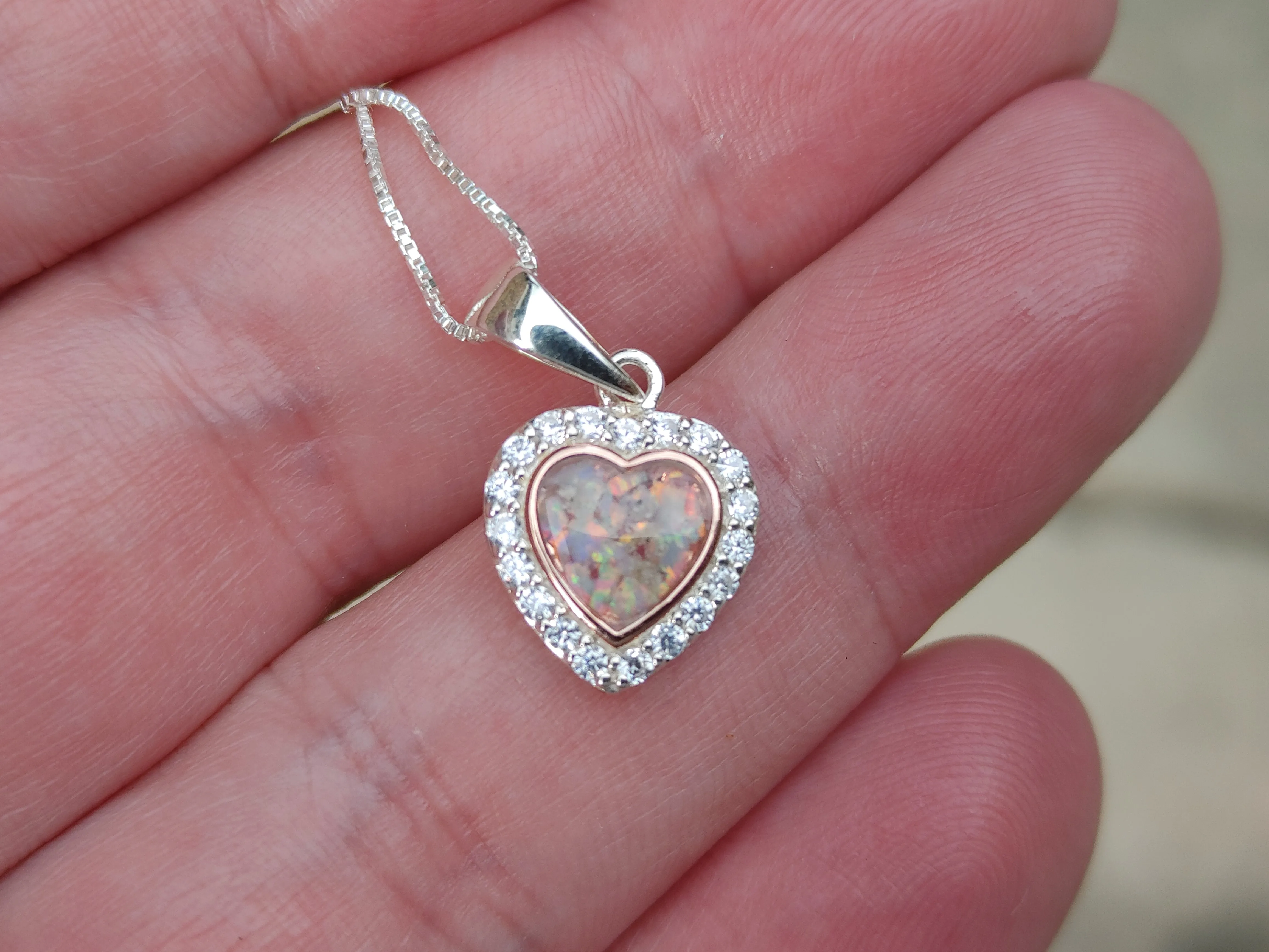 Petite Bedazzled Rose Gold Heart Pendant