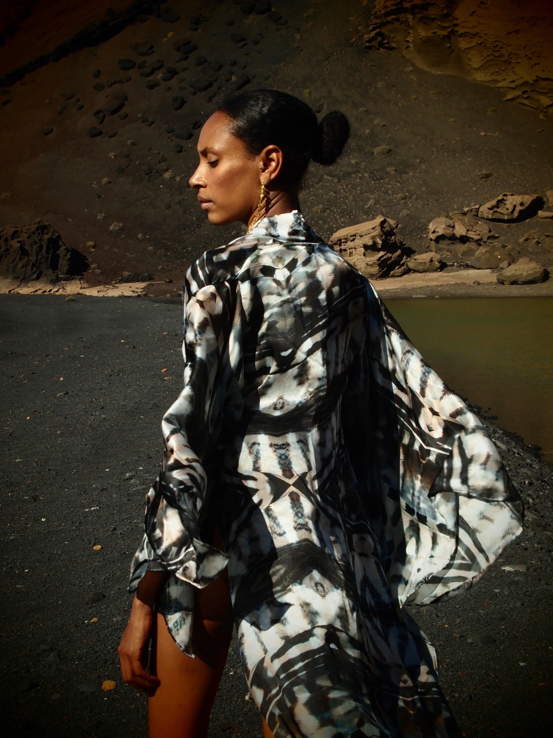 Phoenix print - Bedouin Silk Kimono