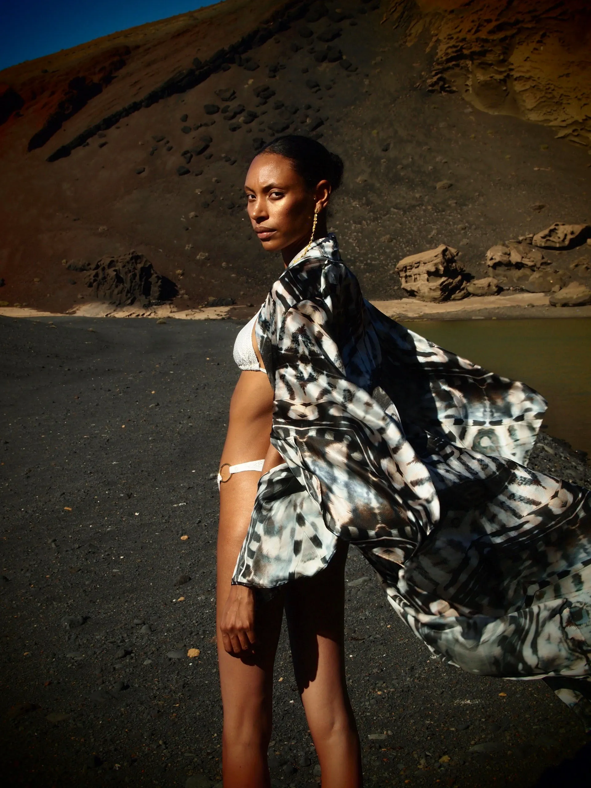 Phoenix print - Bedouin Silk Kimono