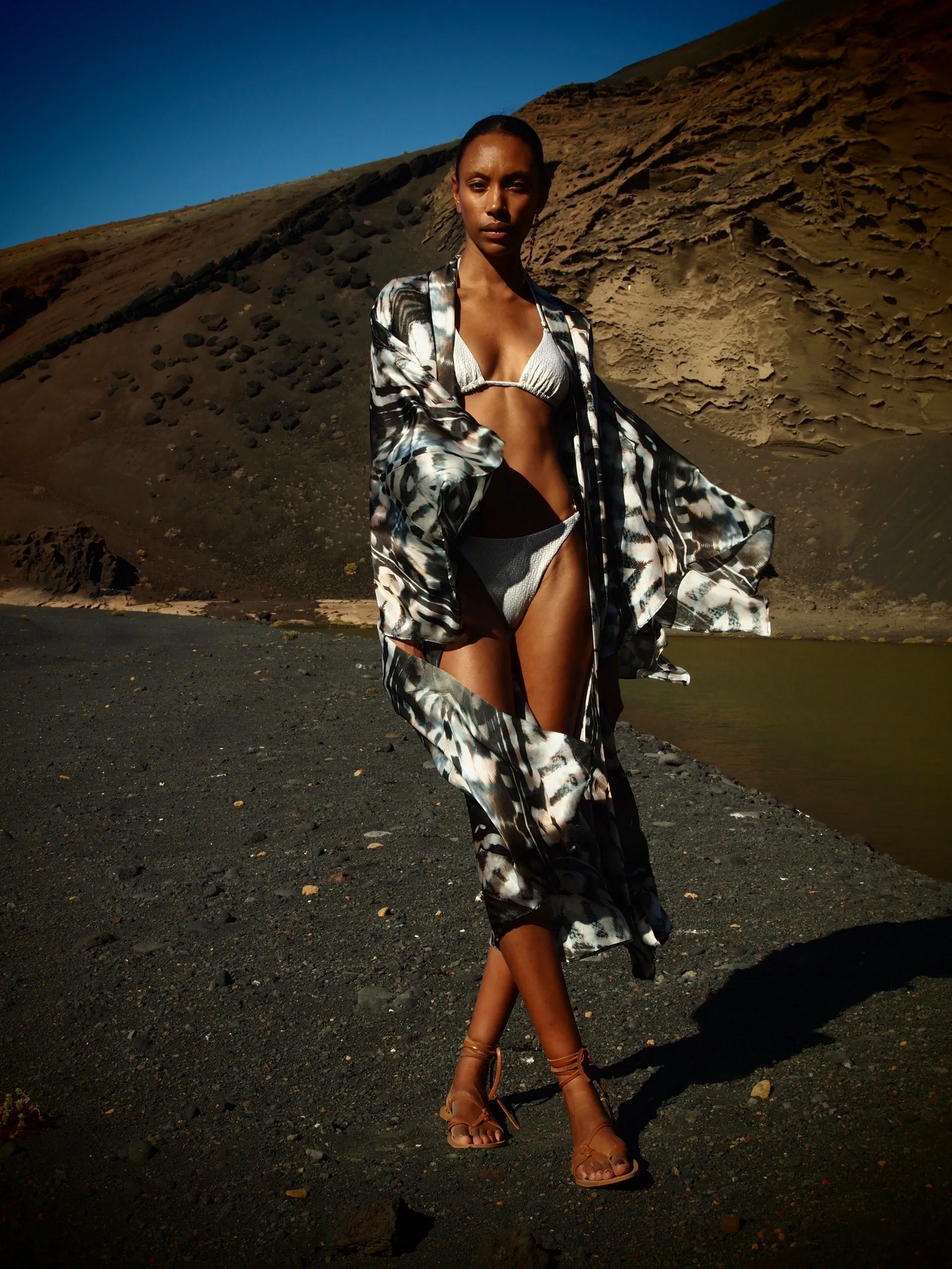 Phoenix print - Bedouin Silk Kimono