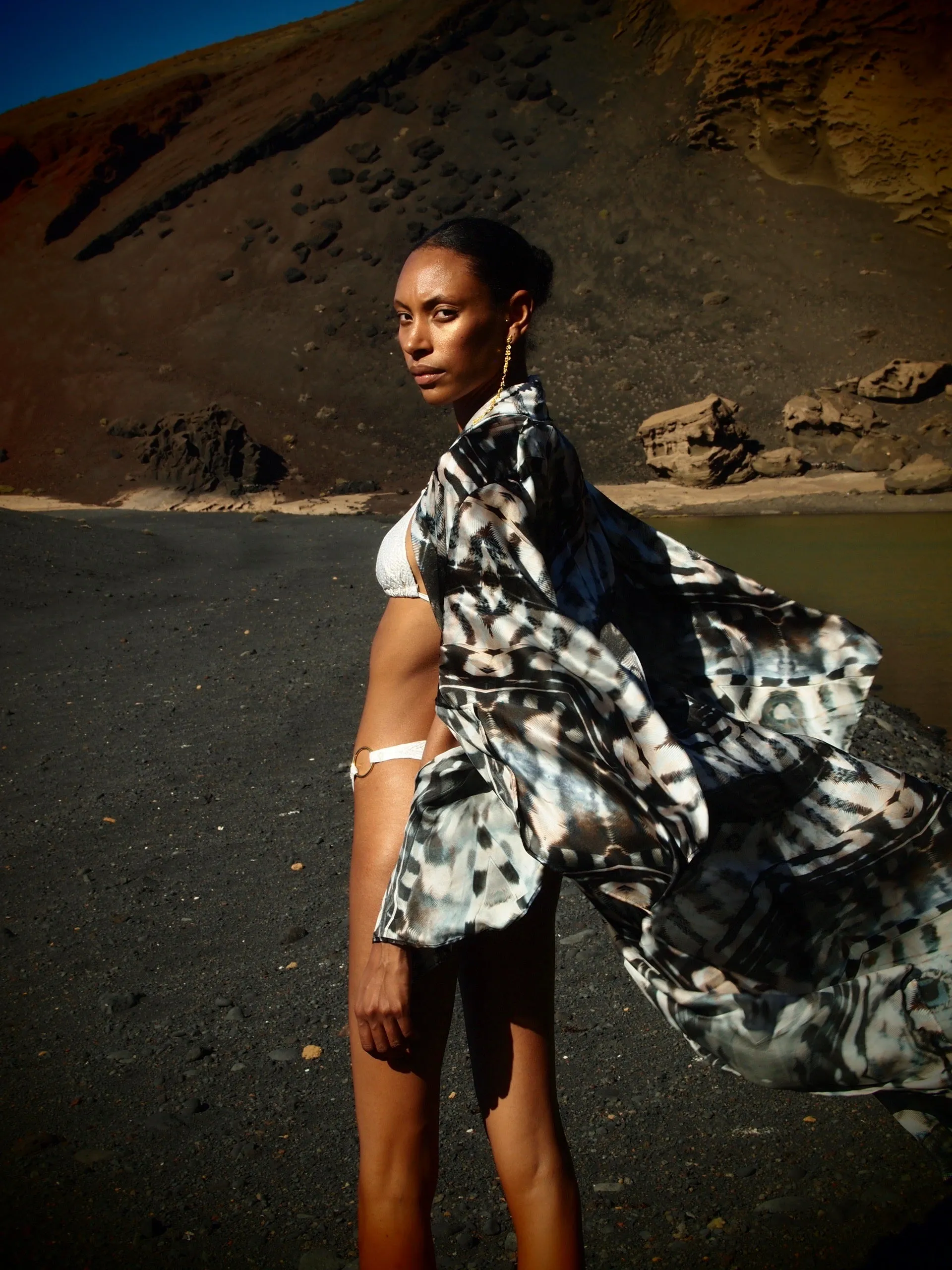 Phoenix print - Bedouin Silk Kimono