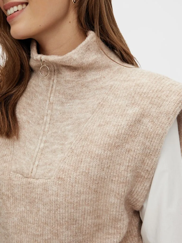 Pieces Erikka - Zip Knit Vest