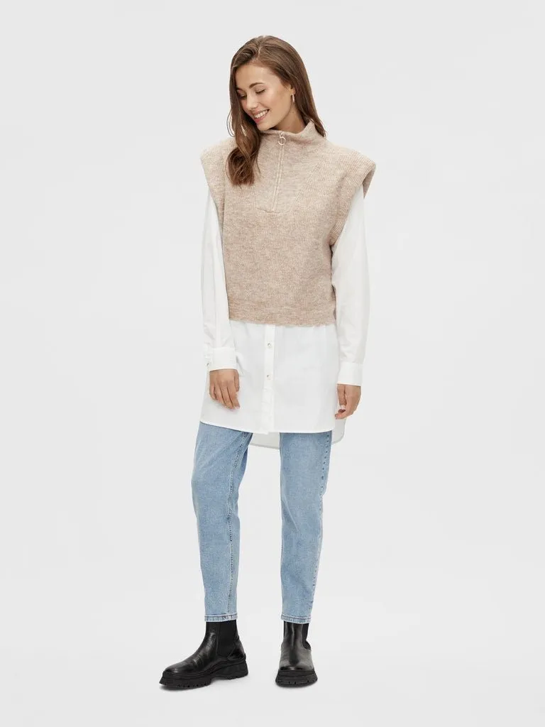 Pieces Erikka - Zip Knit Vest