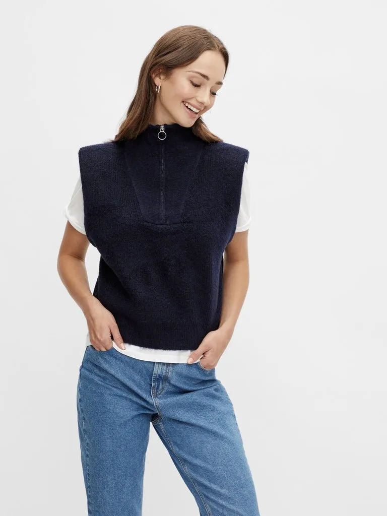 Pieces Erikka - Zip Knit Vest