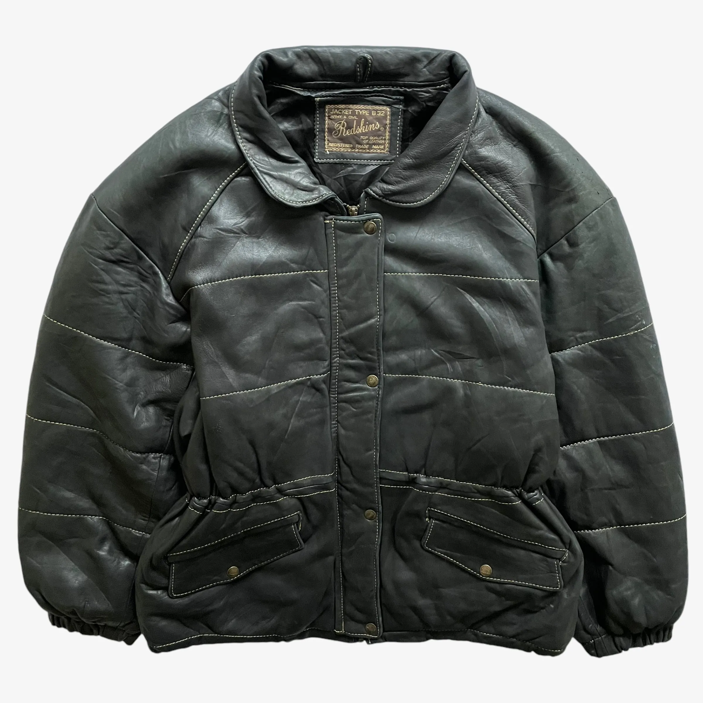 Redskins Type B32 Leather Puffer Jacket (Womenswear)