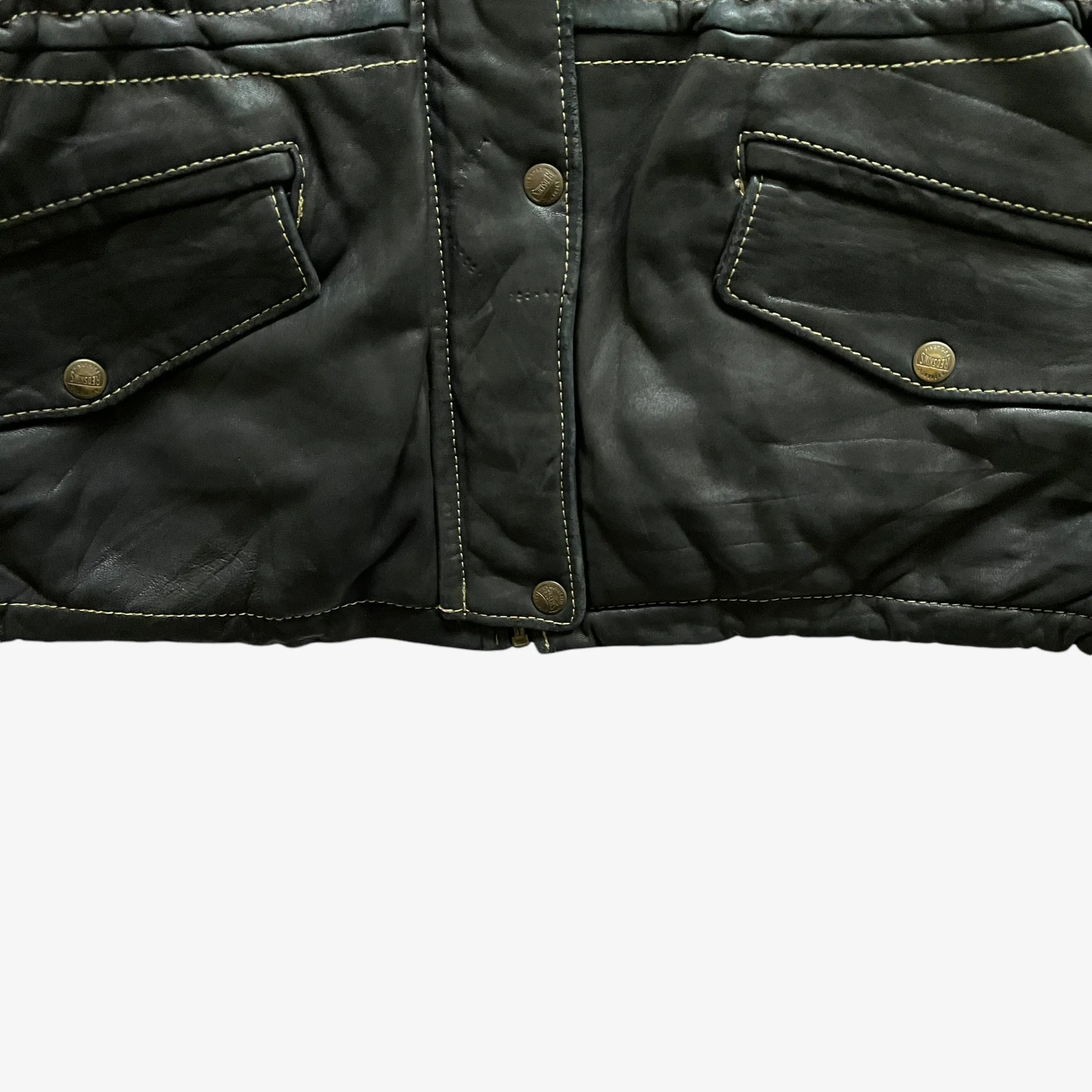 Redskins Type B32 Leather Puffer Jacket (Womenswear)