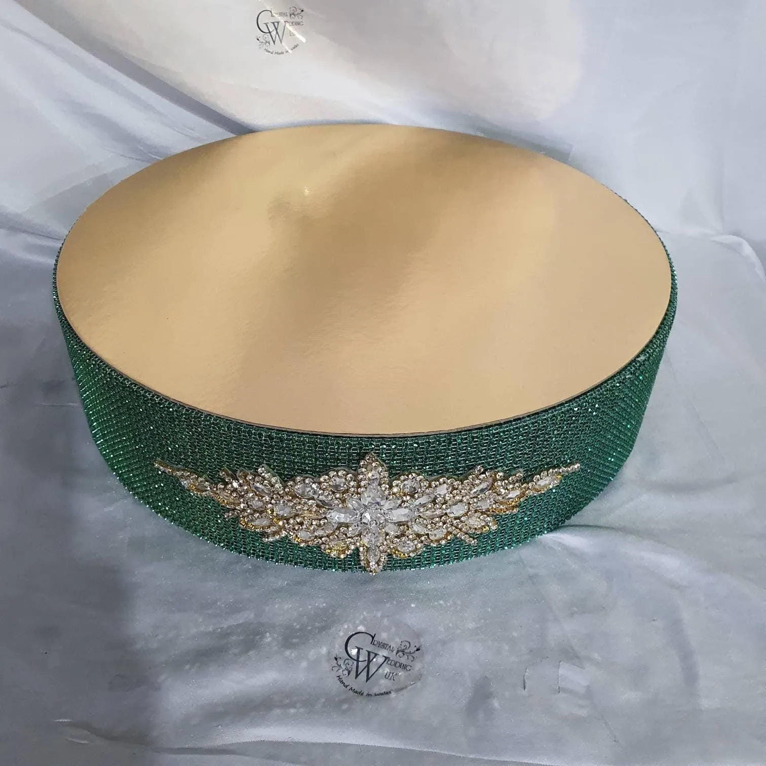 Rhinestone Crystal brooch style cake stand, many colours by Crystal wedding uk