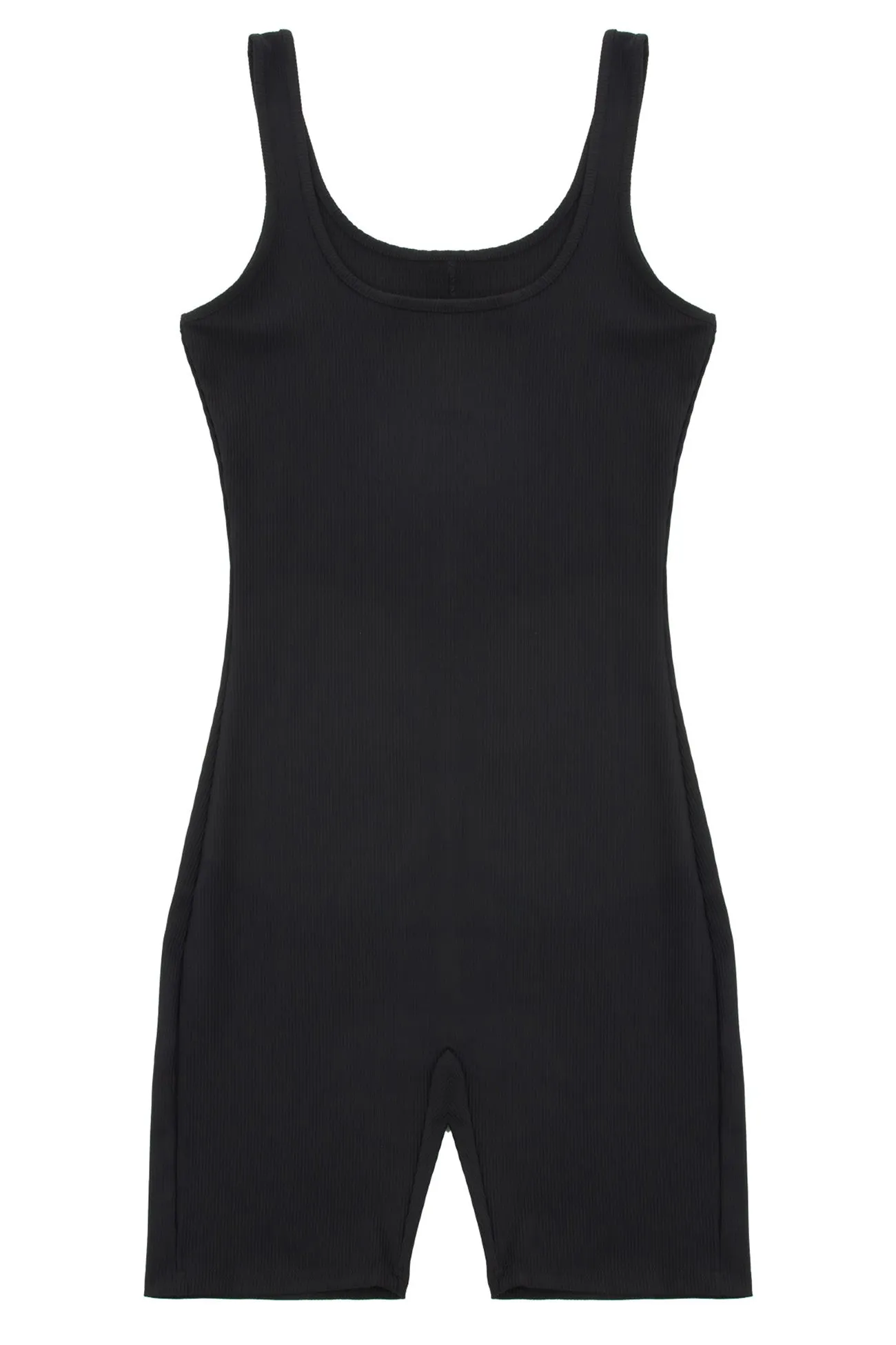 Ribbed Sleeveless Short Romper