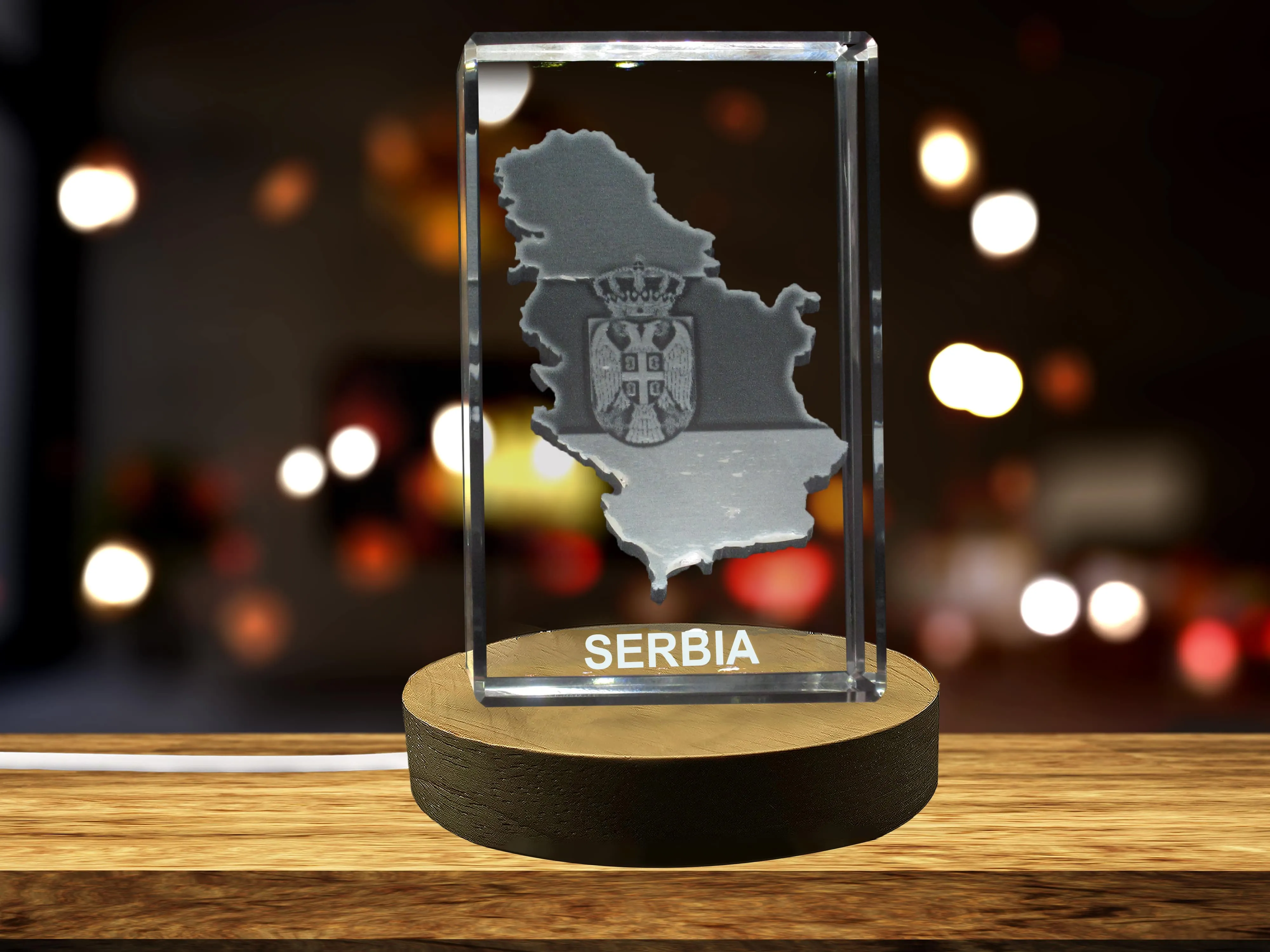 Serbia 3D Engraved Crystal 3D Engraved Crystal Keepsake/Gift/Decor/Collectible/Souvenir