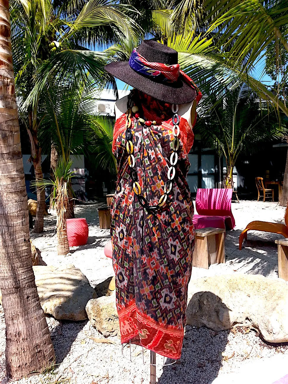 Silk Ikat Pareo Beach Wrap Sarong