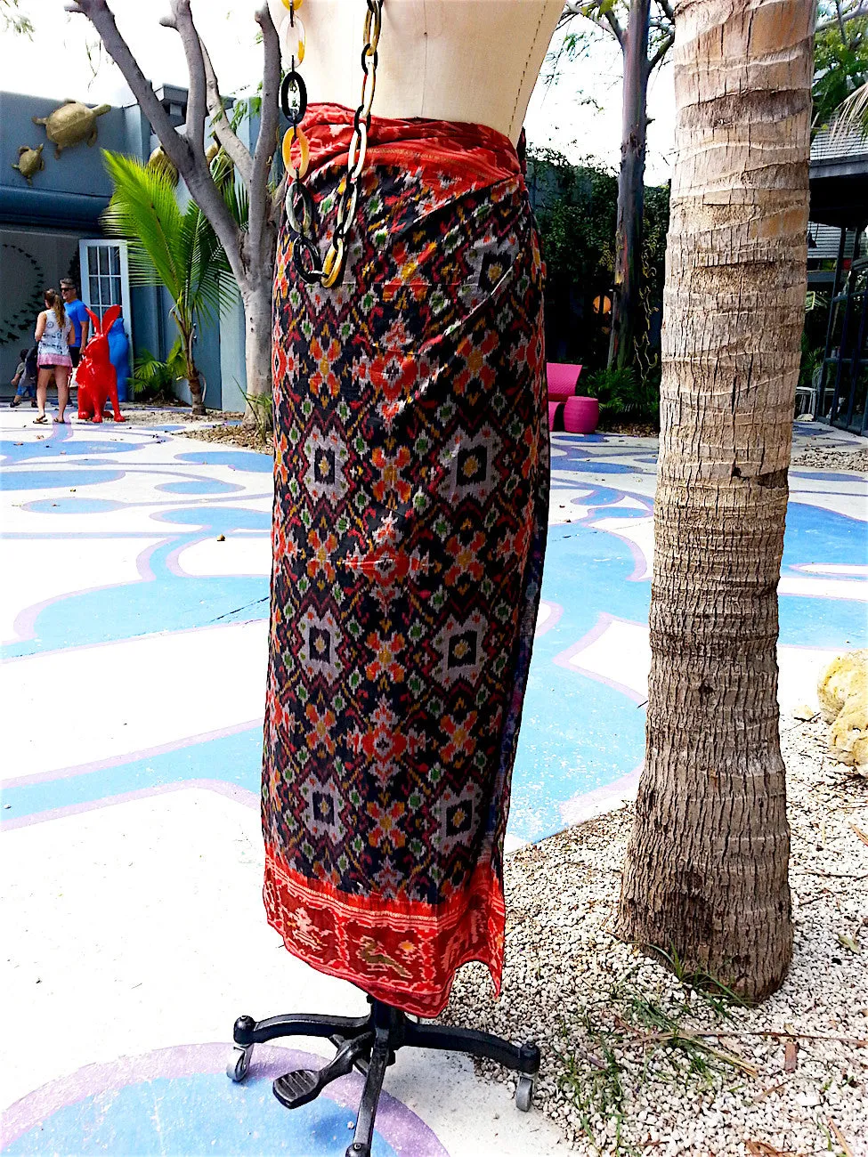 Silk Ikat Pareo Beach Wrap Sarong